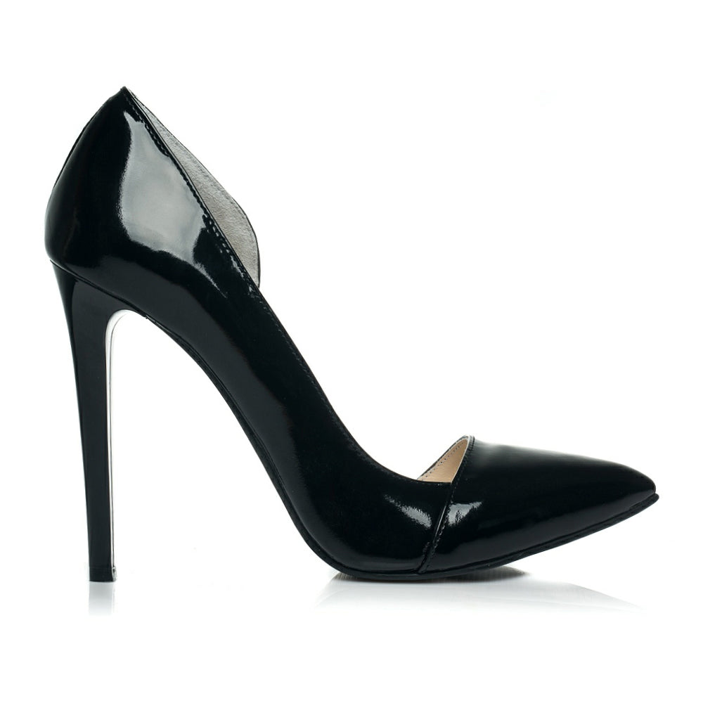 Pantofi piele negru Stiletto Duo decupat   - orice culoare