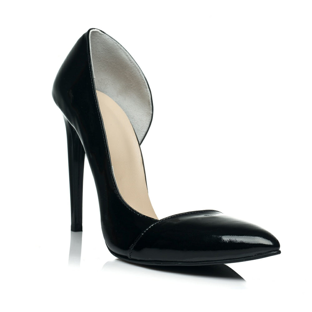 Pantofi piele negru Stiletto Duo decupat   - orice culoare