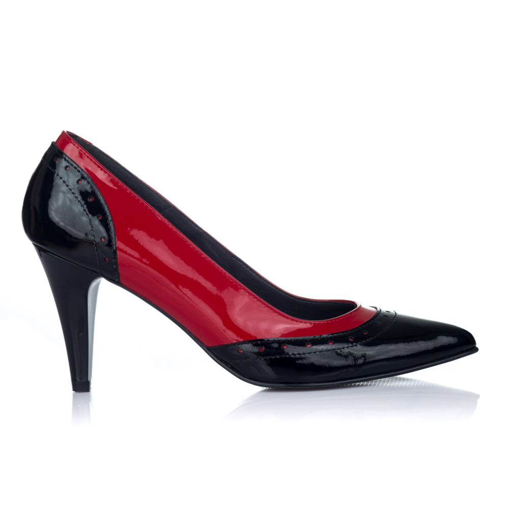 Pantofi Stiletto Piele Rosu Toc Mic V32 - orice culoare