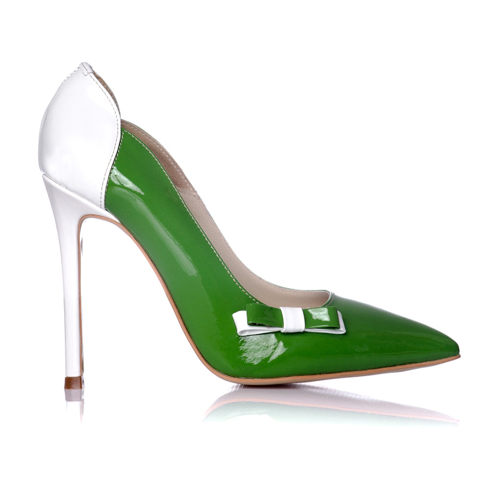 Pantofi Dama Piele Verde Stiletto Fundita L1 - orice culoare
