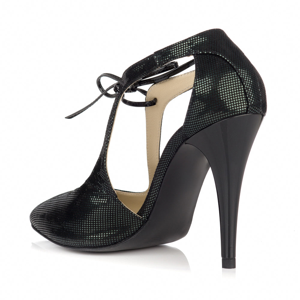 Pantofi Stiletto Piele Negru Retro L15 - orice culoare