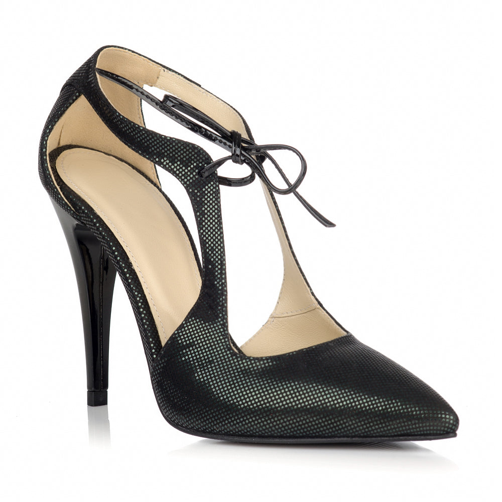 Pantofi Stiletto Piele Negru Retro L15 - orice culoare