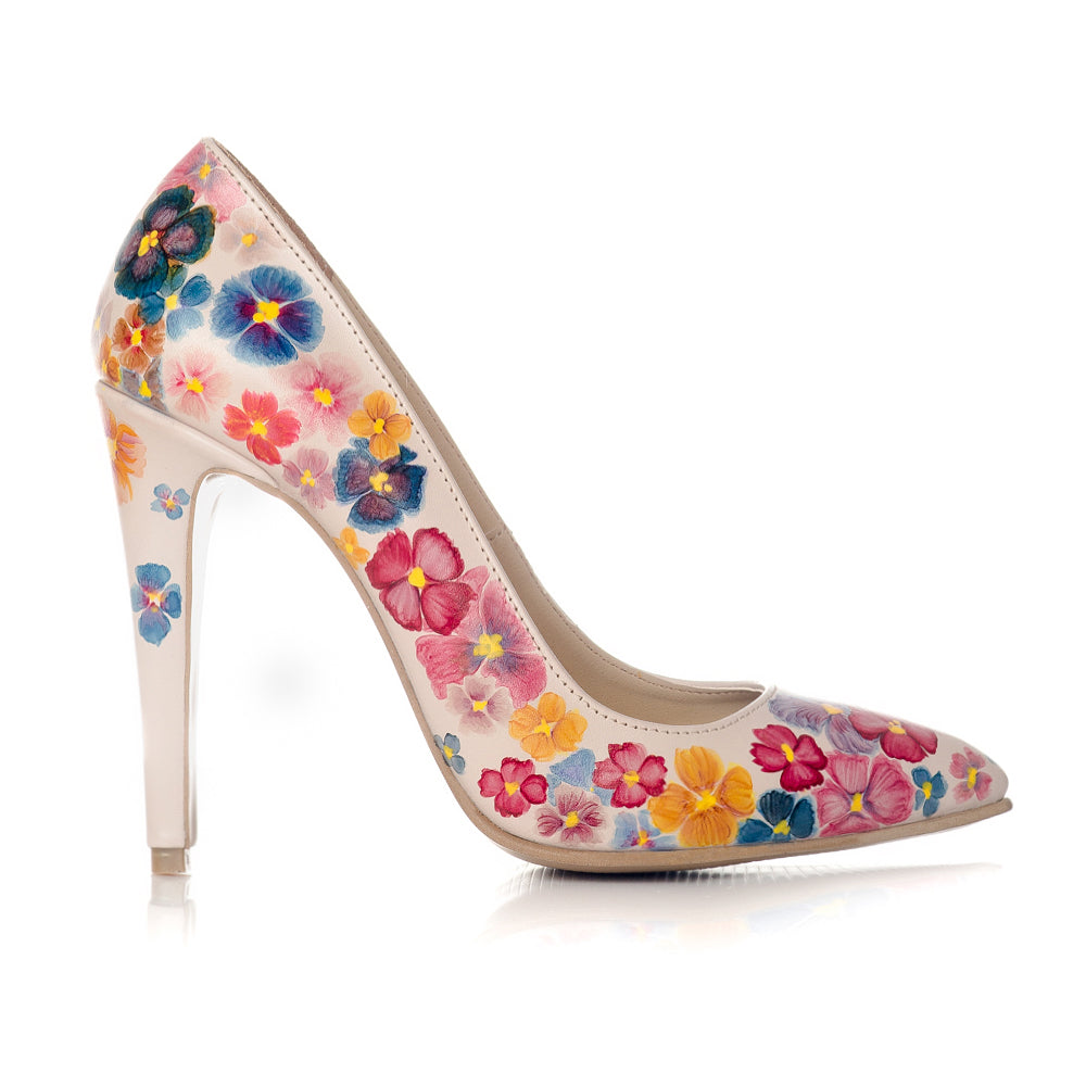 Pantofi pictati manual Sweet Flower - orice culoare