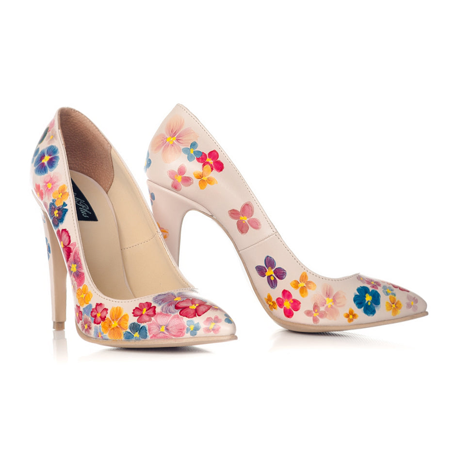 Pantofi pictati manual Sweet Flower - orice culoare