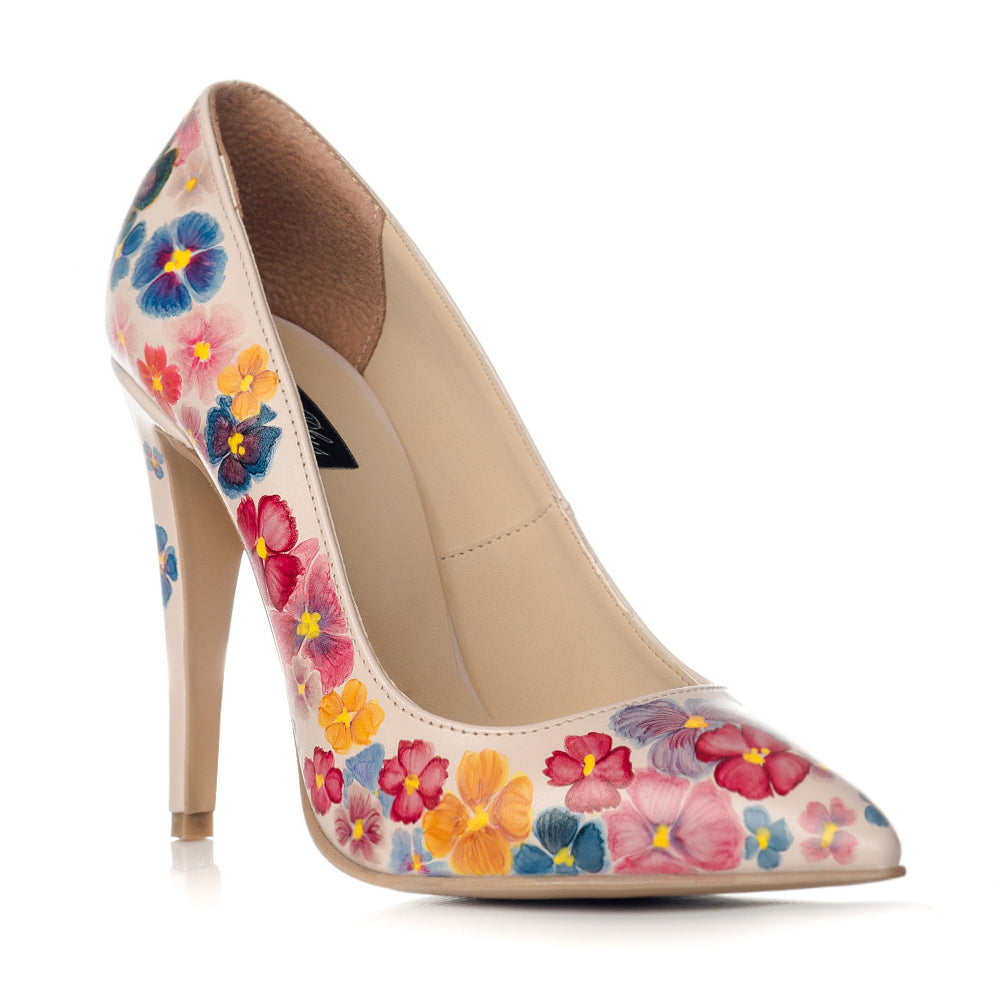 Pantofi pictati manual Sweet Flower - orice culoare