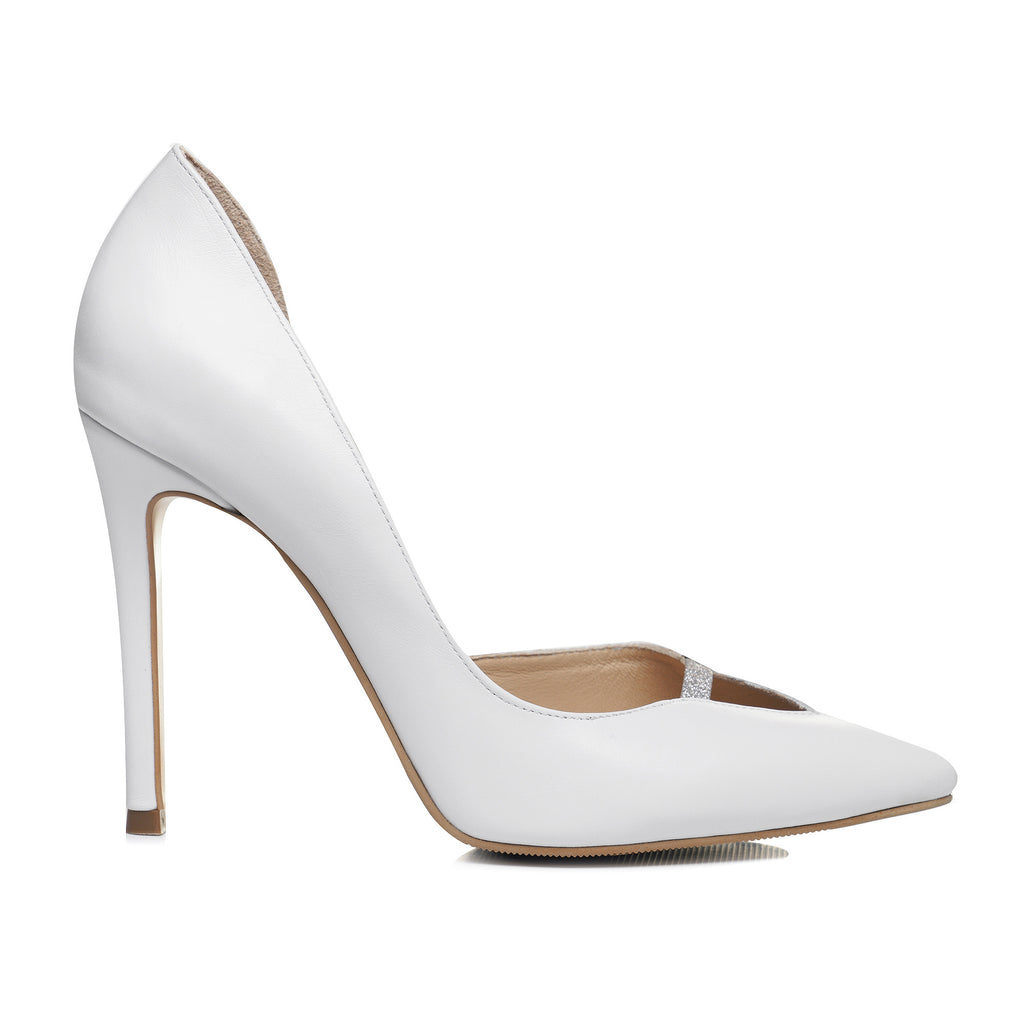 Pantof Stiletto Piele naturala alb Karen L45  - orice culoare