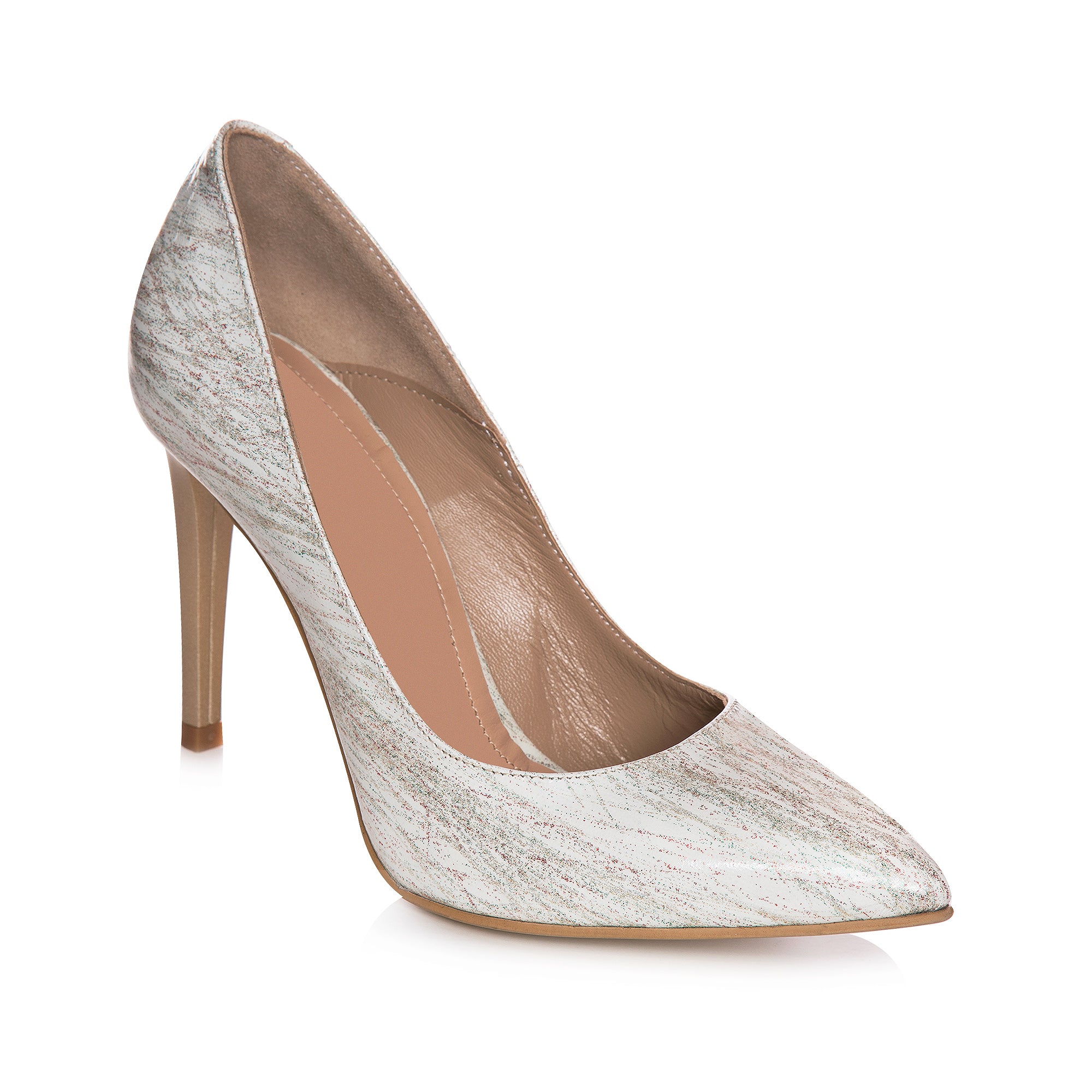 Pantofi Stiletto Piele Alb/Bej L9 - orice culoare