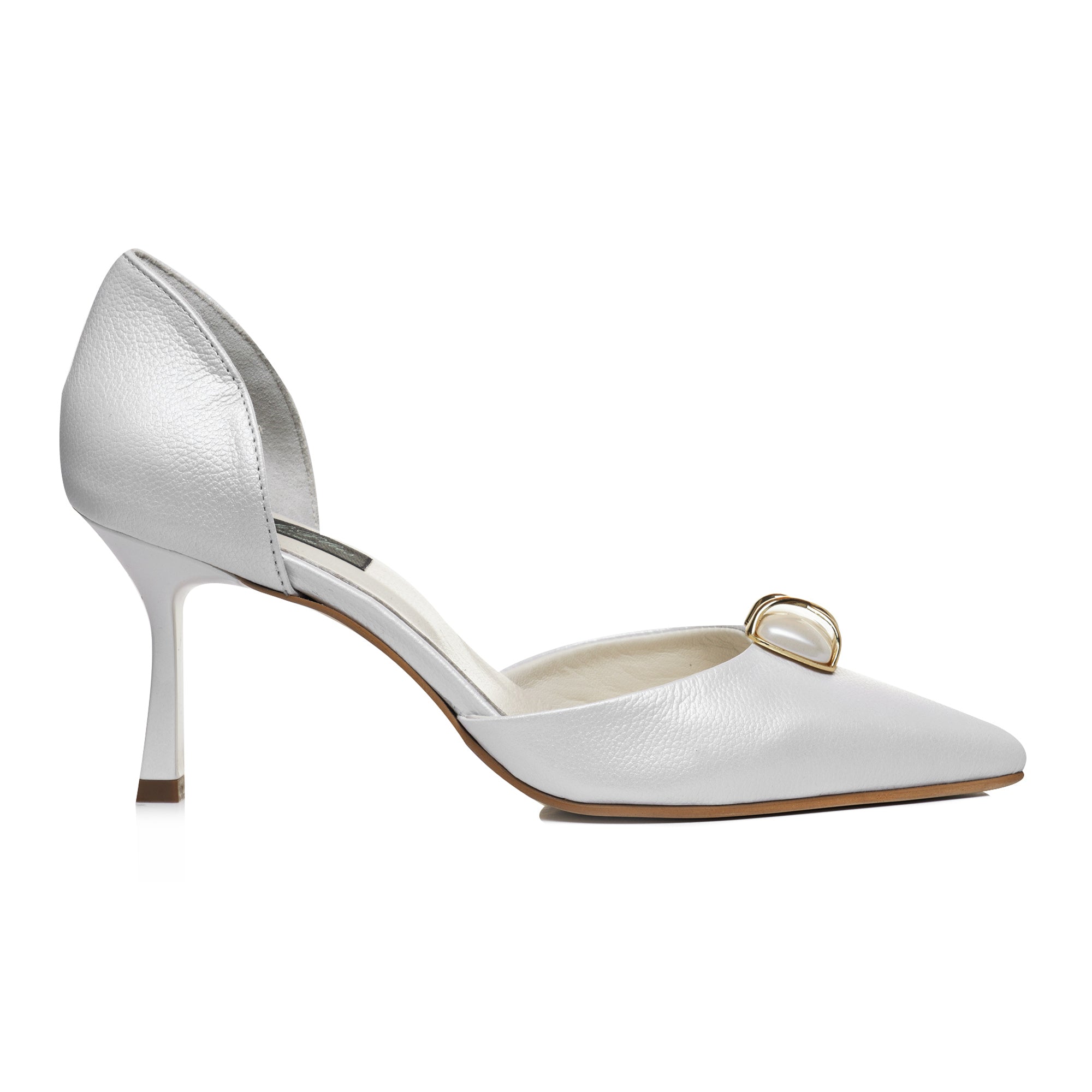 Pantofi Stiletto Piele Alb Lolita Accesoriu - orice culoare