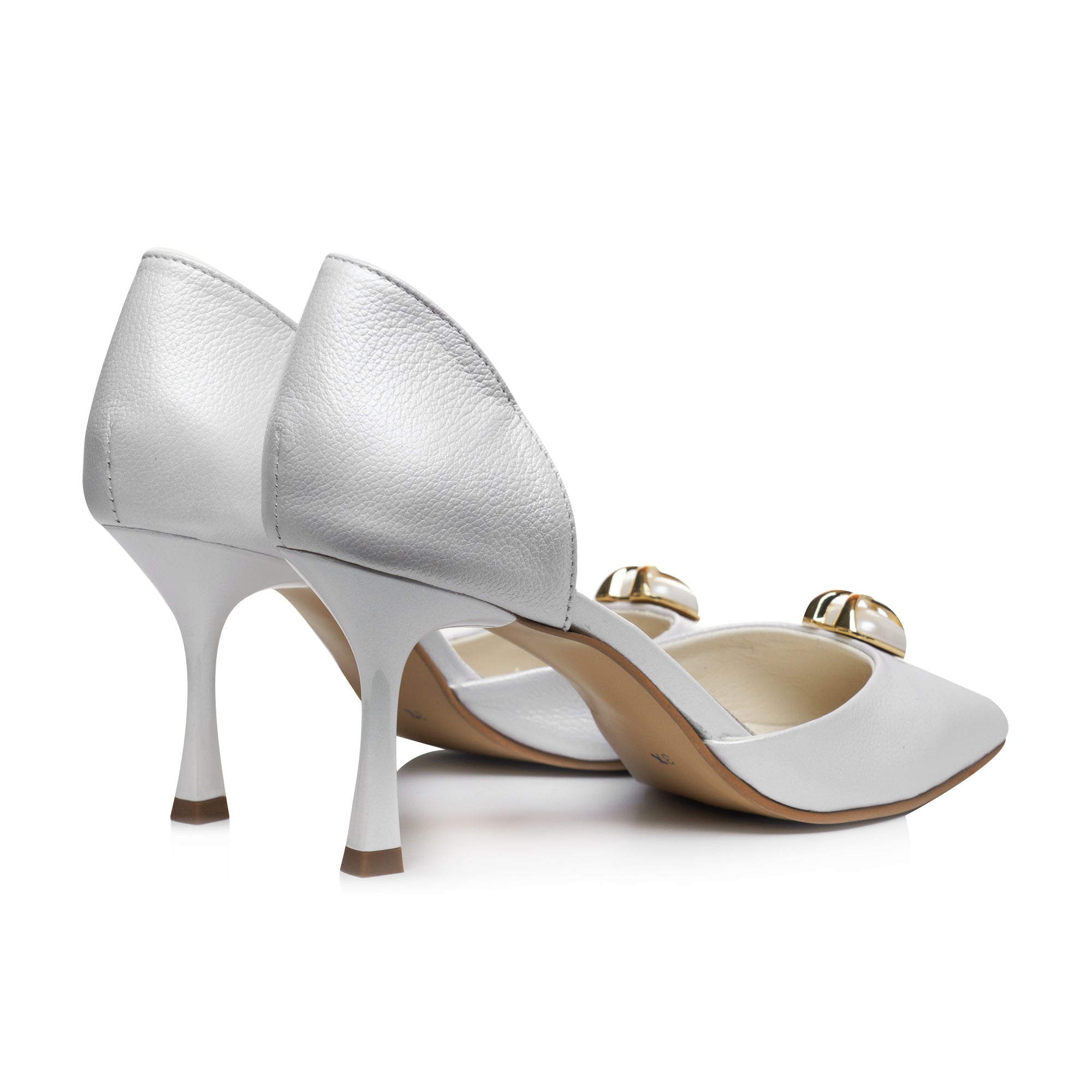 Pantofi Stiletto Piele Alb Lolita Accesoriu - orice culoare