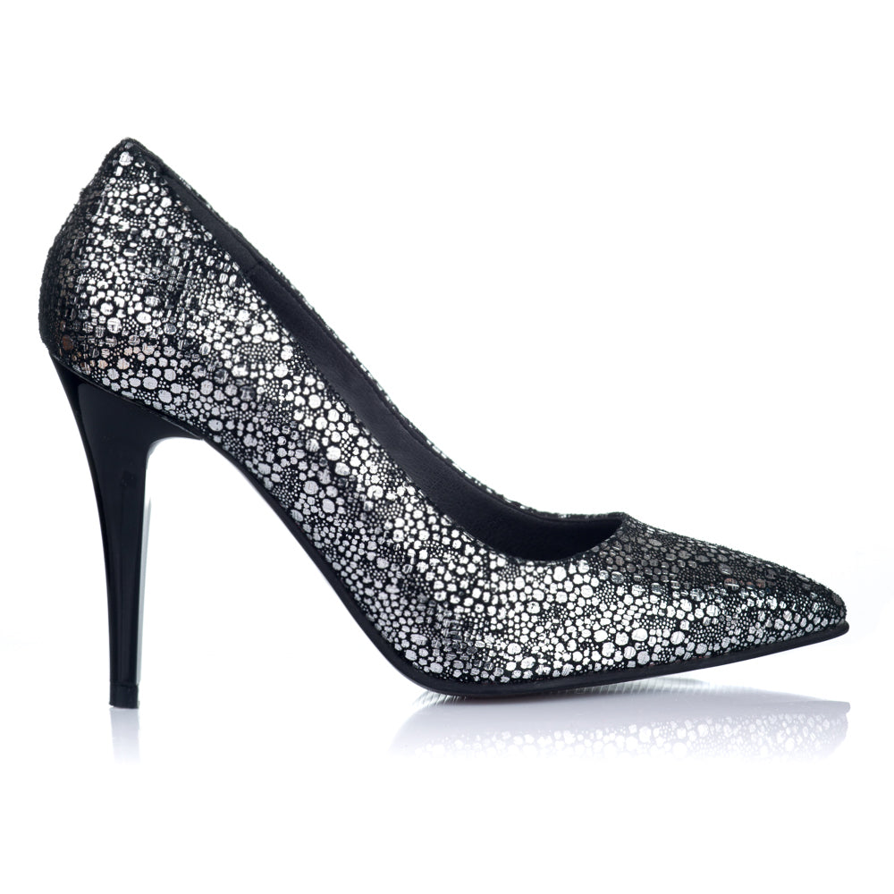 Pantofi Stiletto Piele Argintiu Model V7 - orice culoare