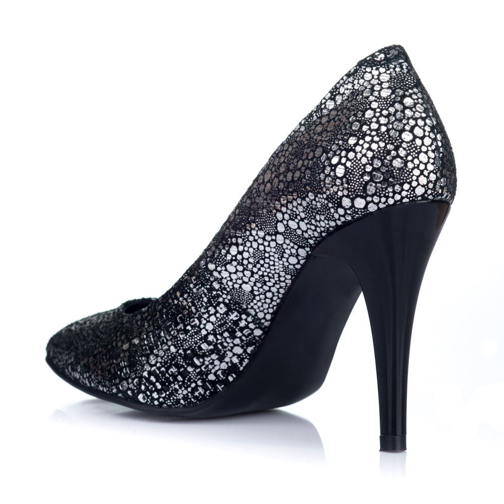 Pantofi Stiletto Piele Argintiu Model V7 - orice culoare