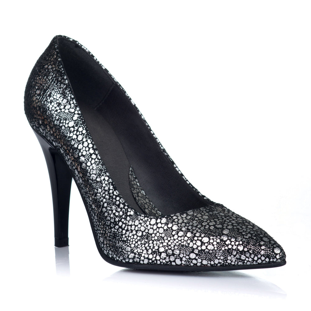 Pantofi Stiletto Piele Argintiu Model V7 - orice culoare