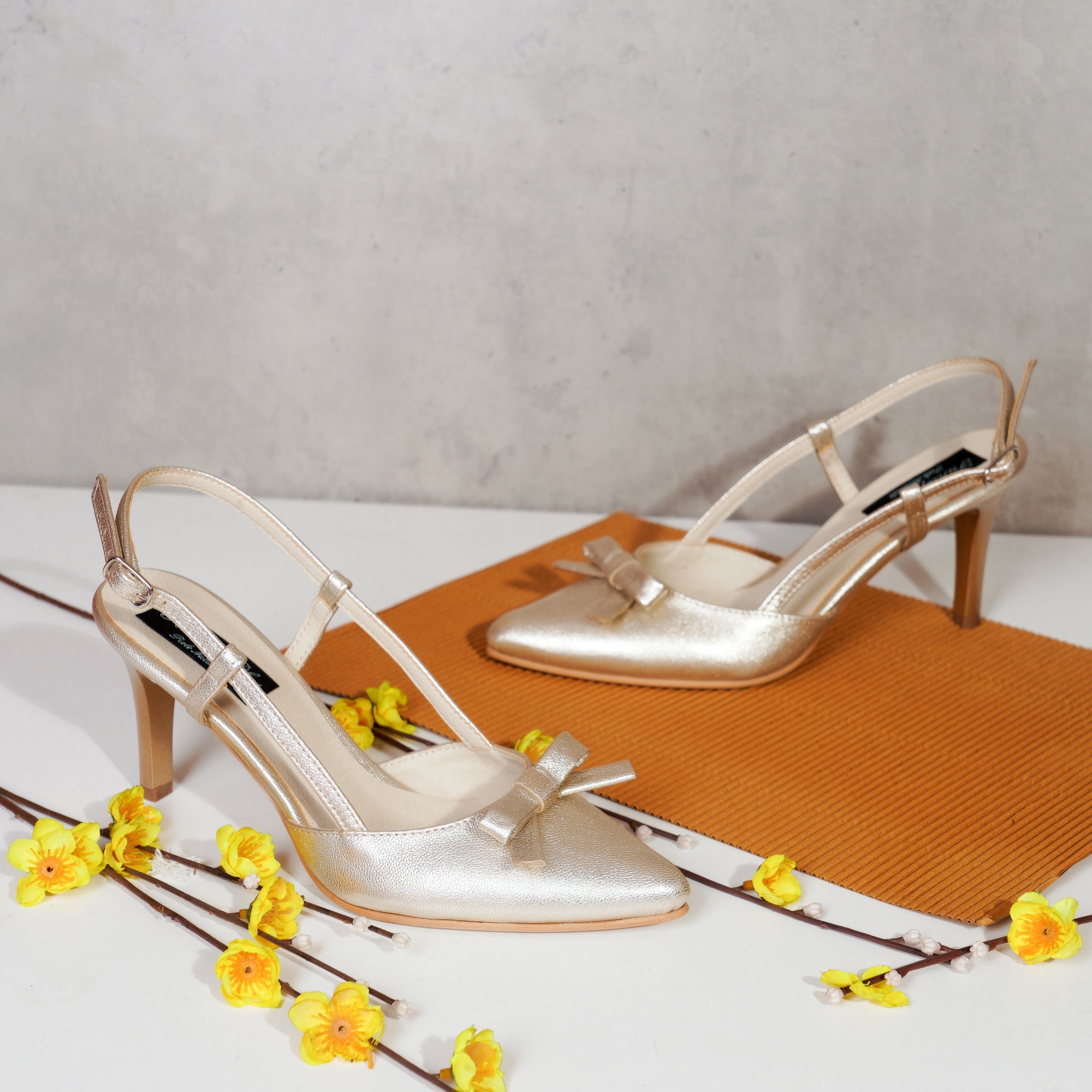 Pantofi Stiletto Piele Auriu Pal Serena S8 - orice culoare