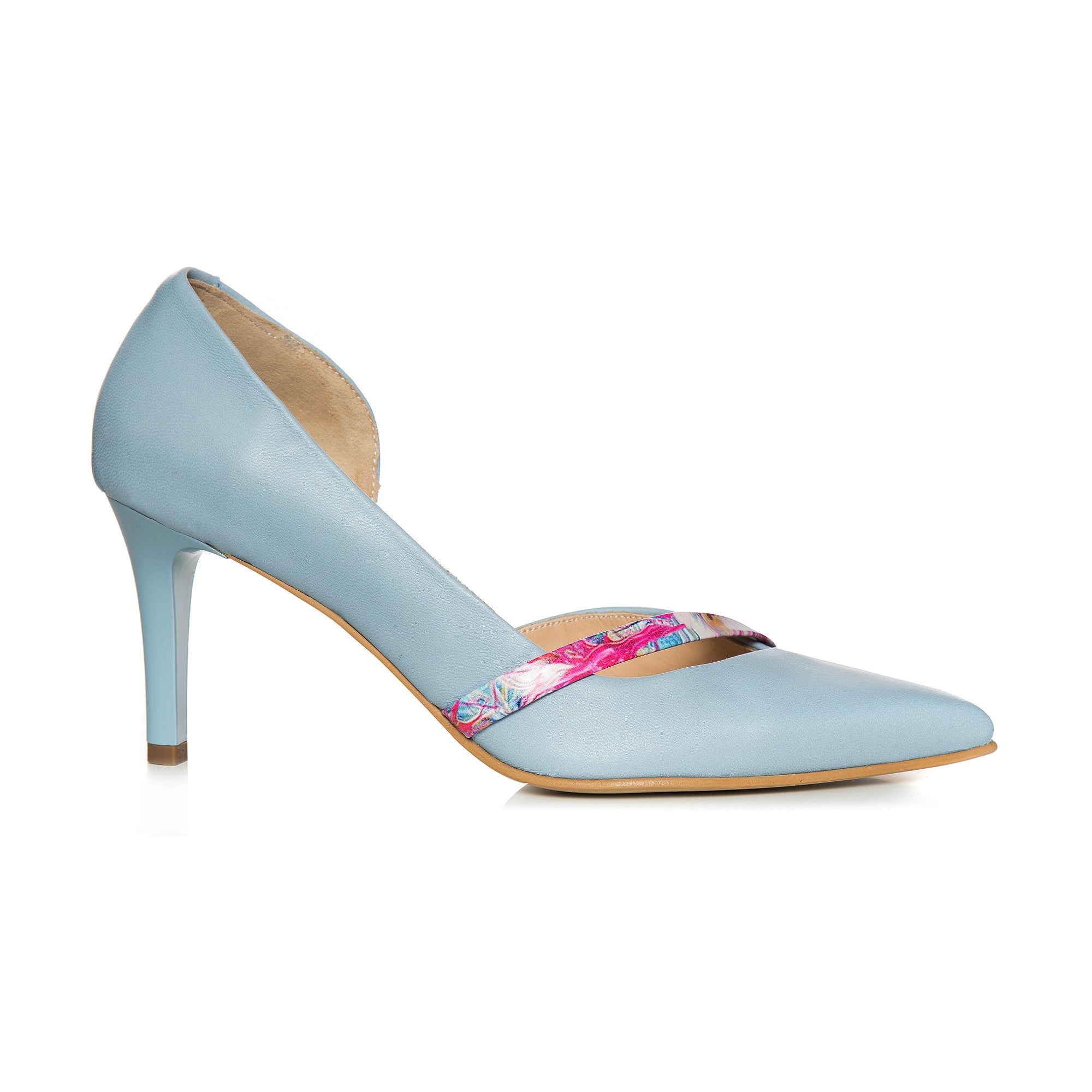 Pantofi Stiletto Piele Bleu Alda C52 - orice culoare