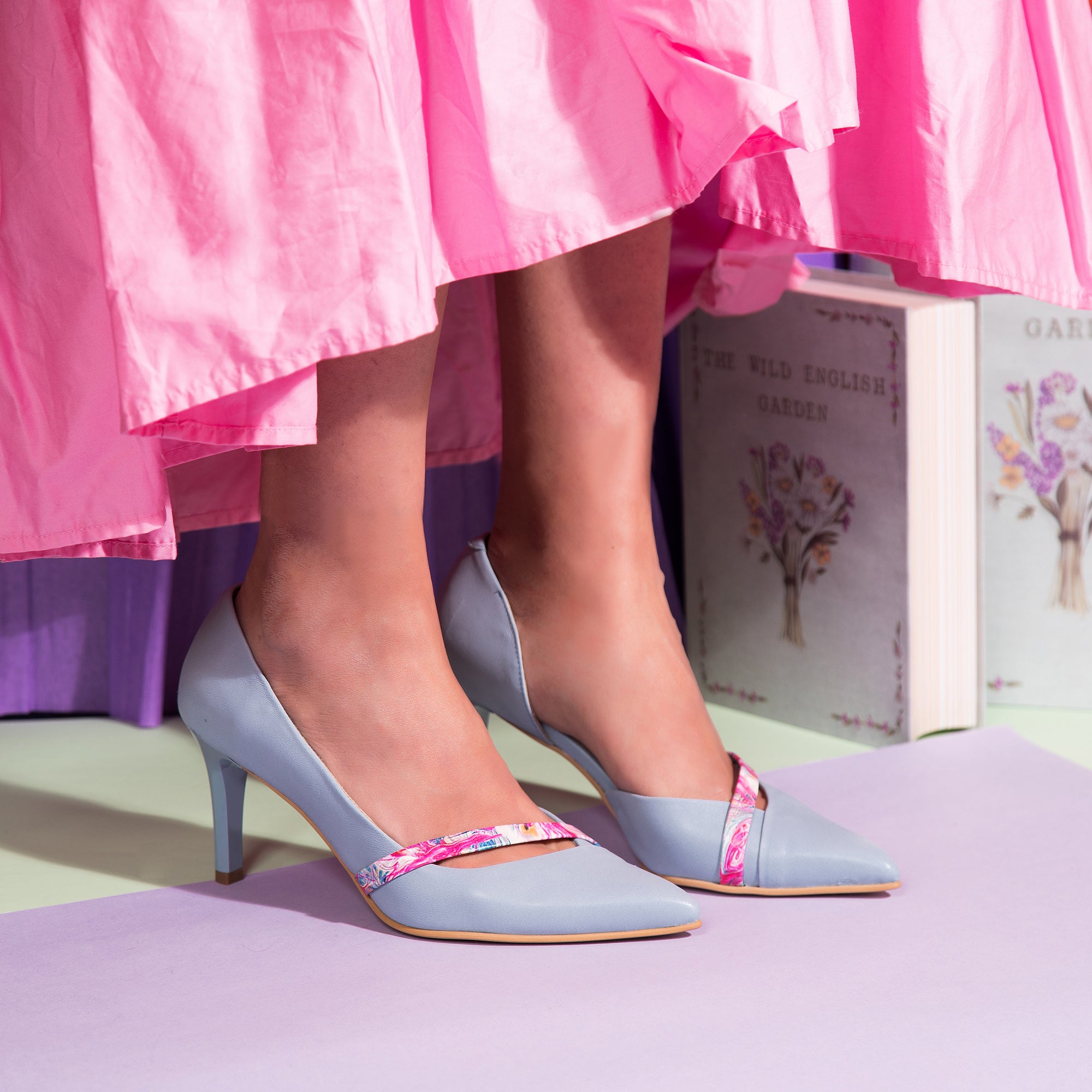 Pantofi Stiletto Piele Bleu Alda C52 - orice culoare