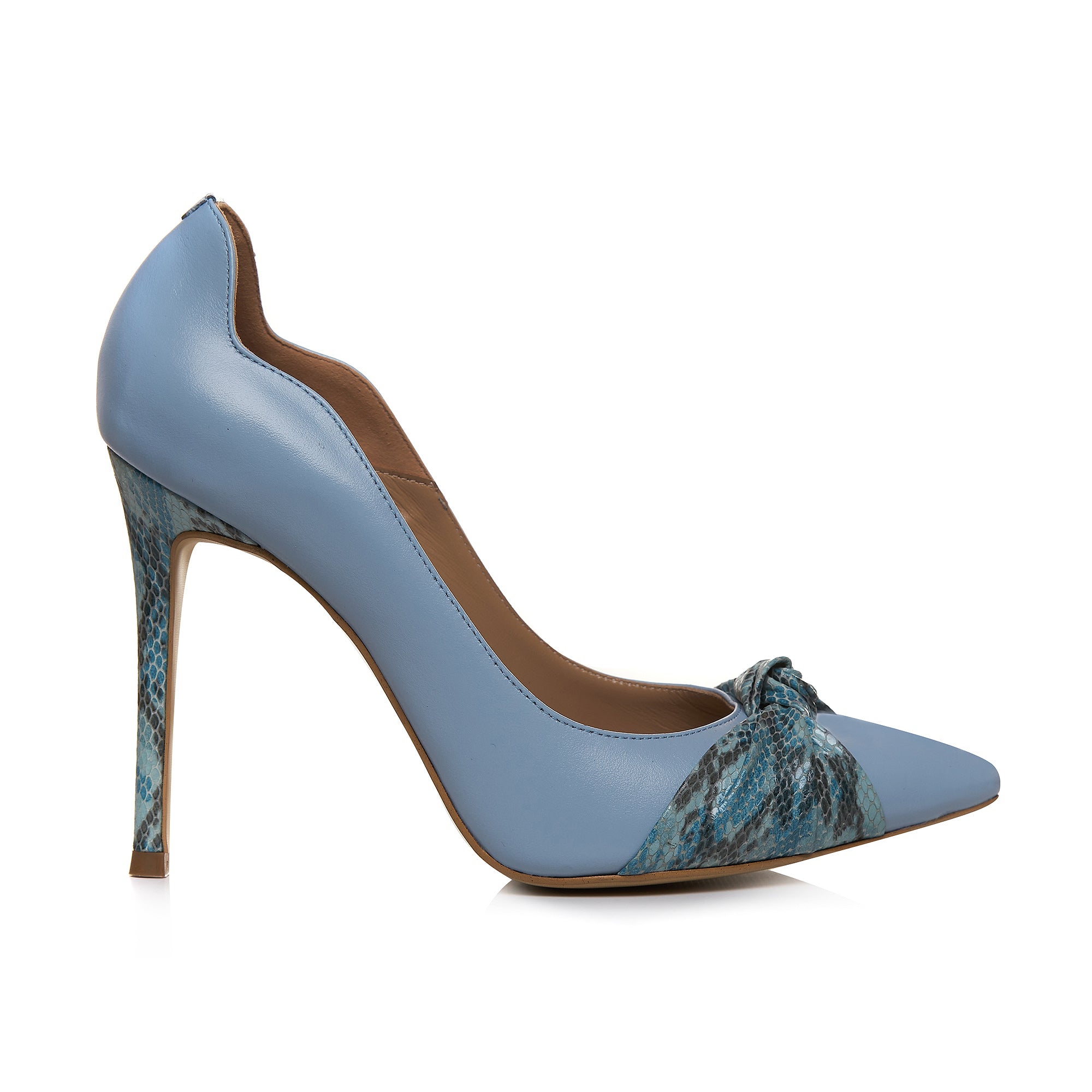 Pantofi Stiletto Piele Bleu Decupat Maelle L45 - orice culoare