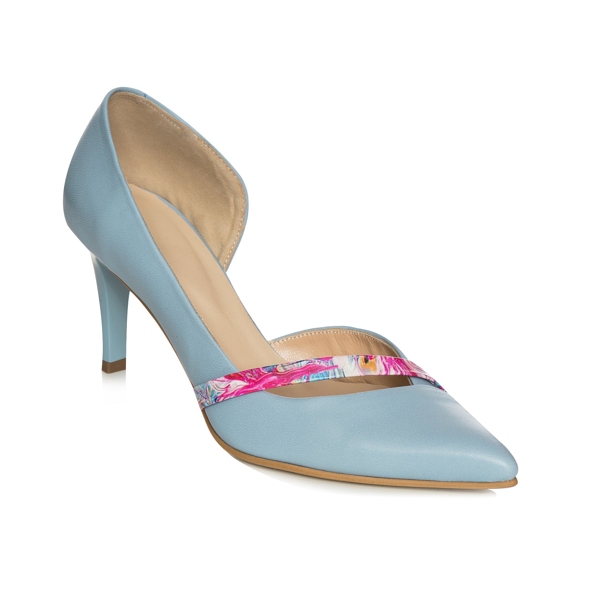 Pantofi Stiletto Piele Bleu Alda C52 - orice culoare