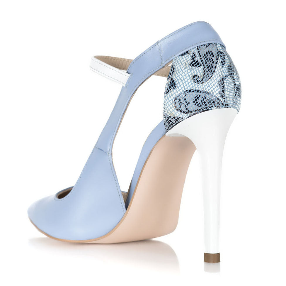 Pantofi Stiletto Piele Bleu S15 - orice culoare