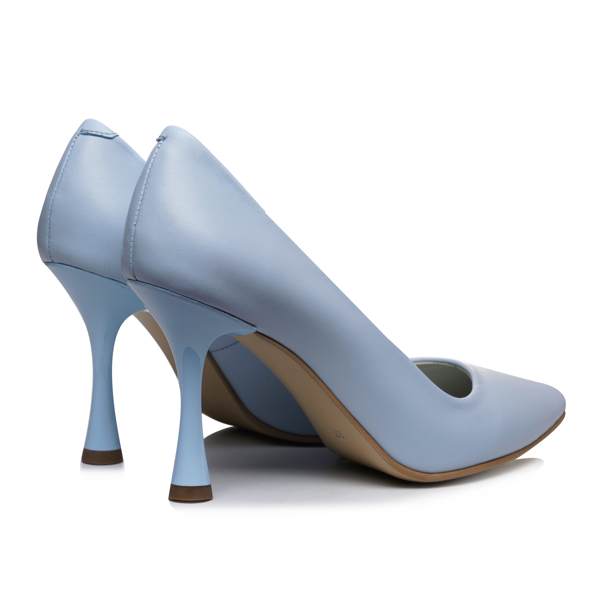 Pantofi Stiletto Piele Bleu Toc Clepsidra C87 - orice culoare