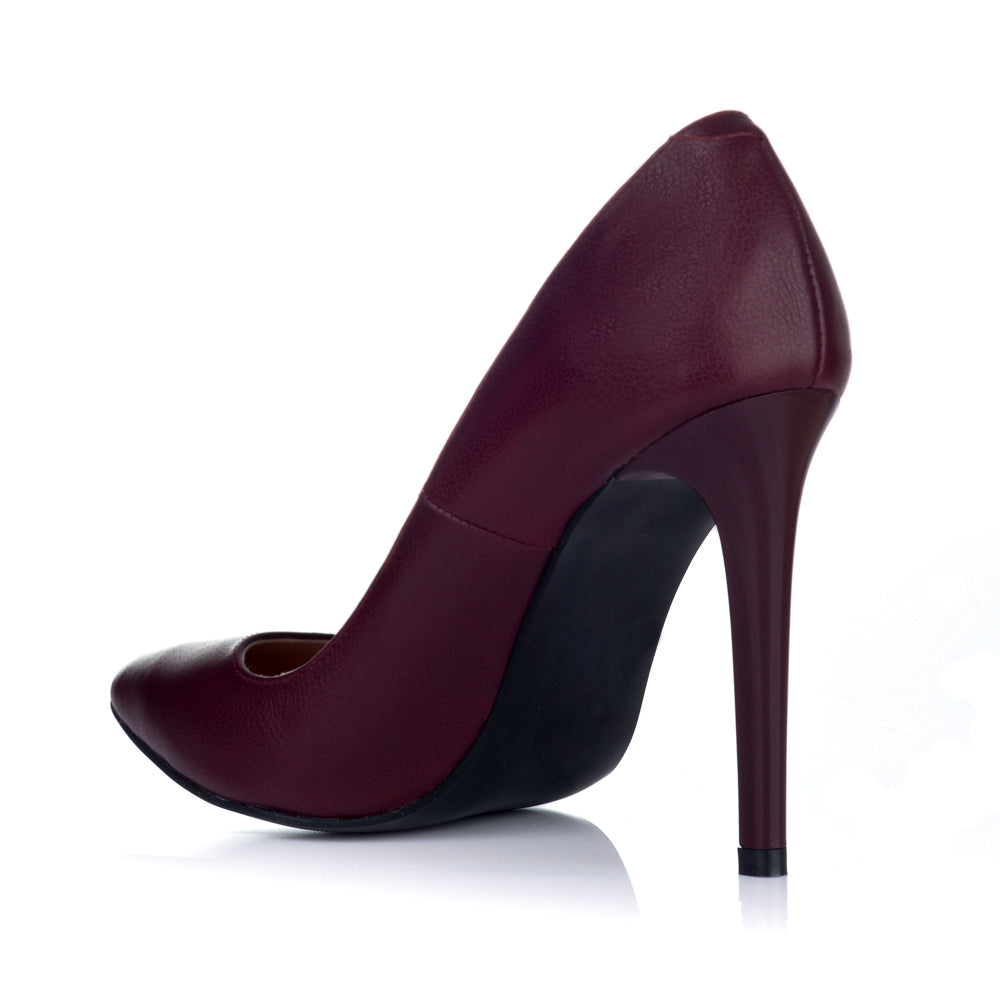 Pantofi Dama Stiletto Piele Bordo S7 - pe stoc