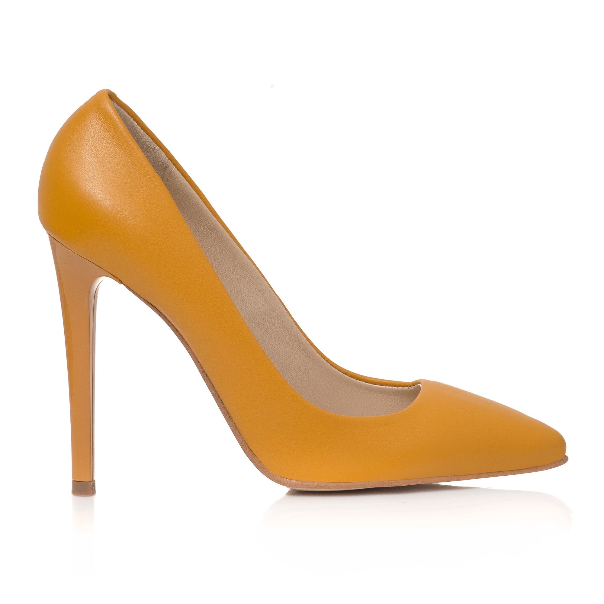 Pantofi Stiletto Piele Galben Very Chic - disponibili pe orice culoare