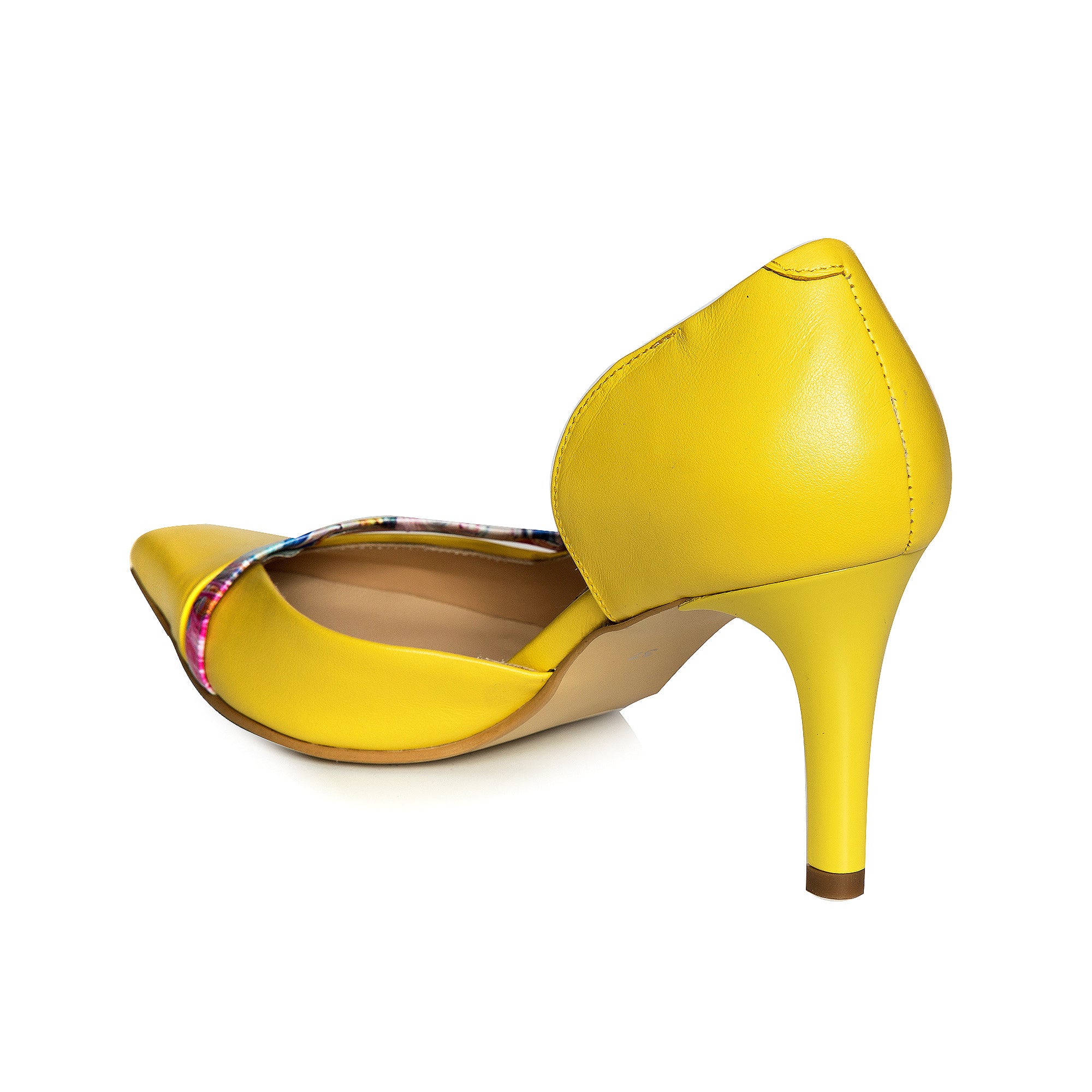 Pantofi Stiletto Piele Galben Alda C52 - orice culoare