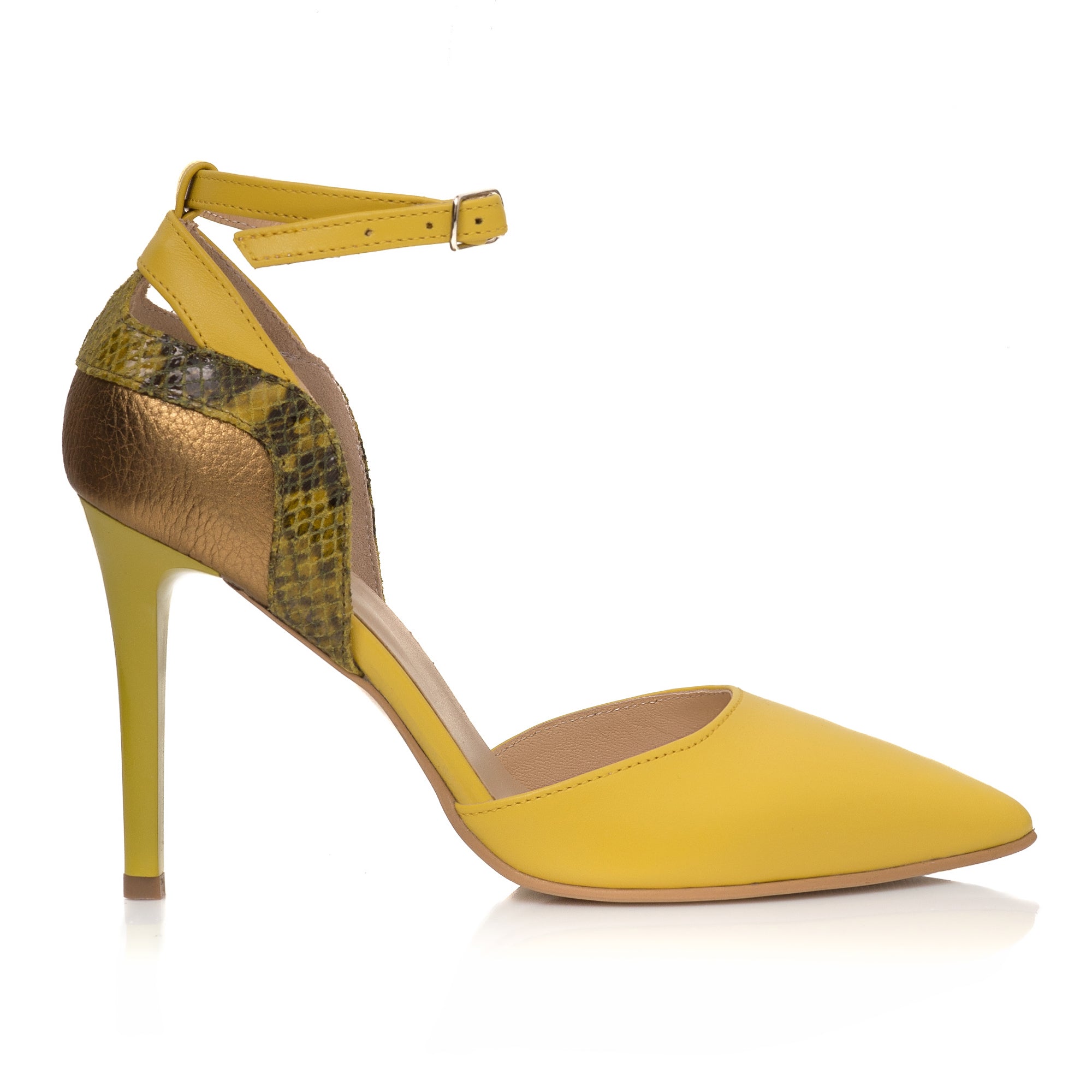 Pantofi Stiletto Galben/Bronz Emily C70 - disponibili pe orice culoare