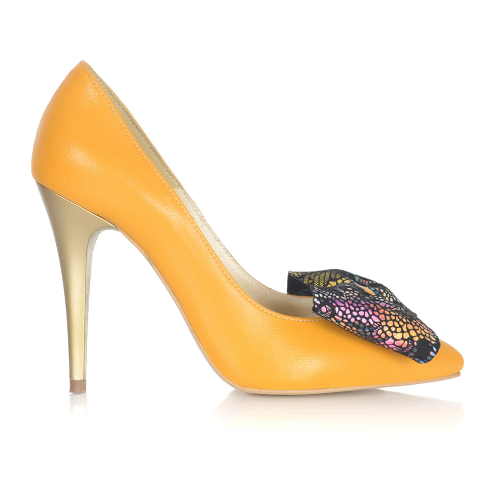 Pantofi Stiletto Piele Galben Funda Multicolora L33 - orice culoare