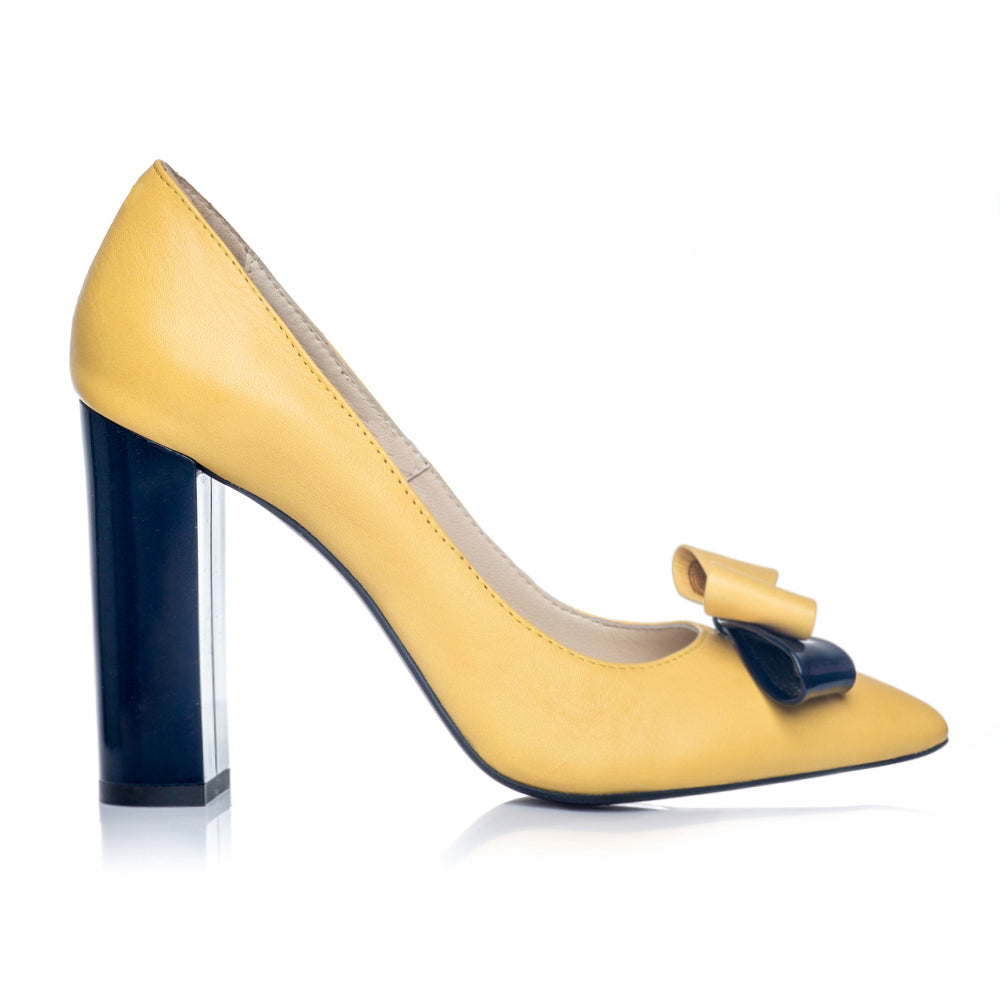 Pantofi Stiletto Toc Gros Galben S1 - orice culoare