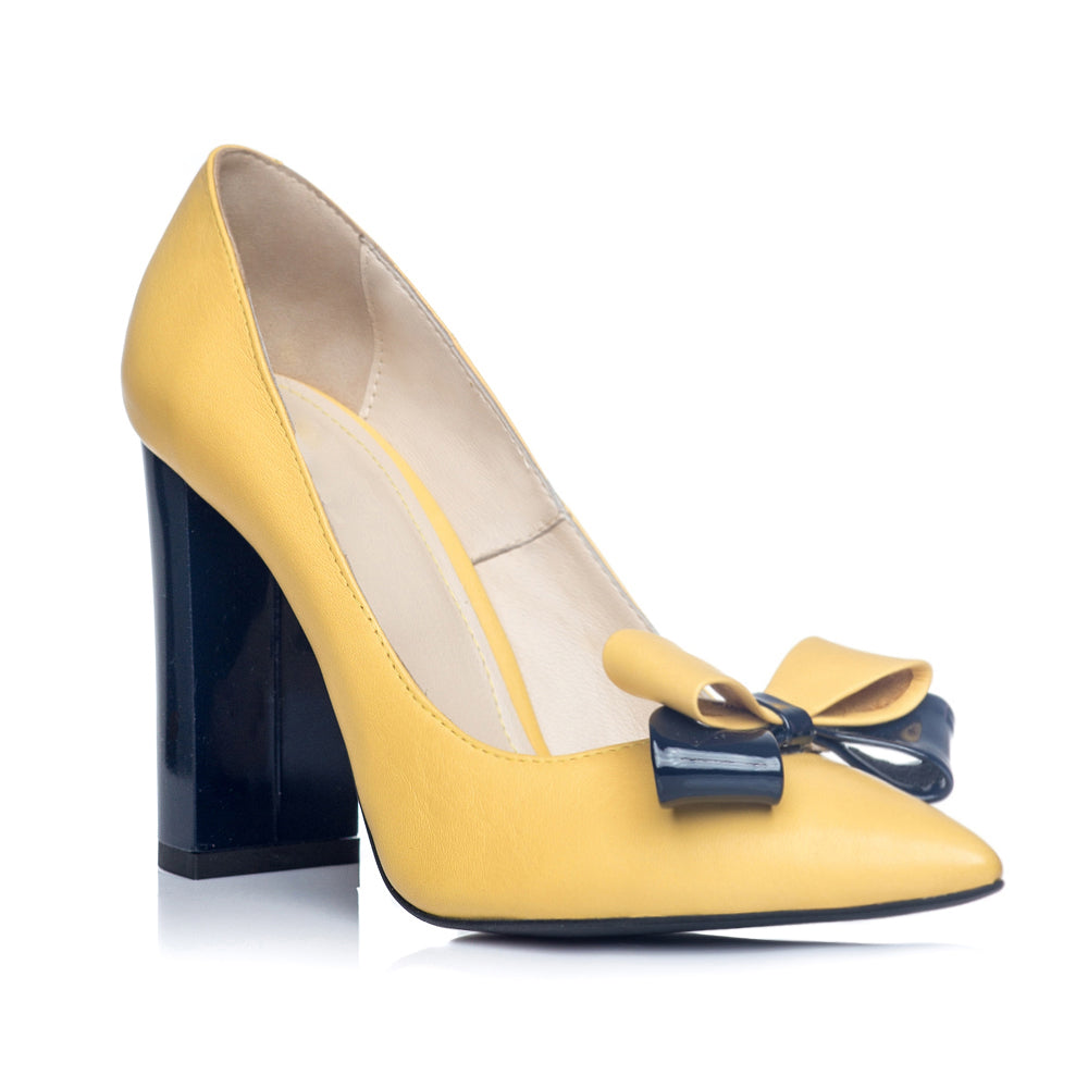 Pantofi Stiletto Toc Gros Galben S1 - orice culoare