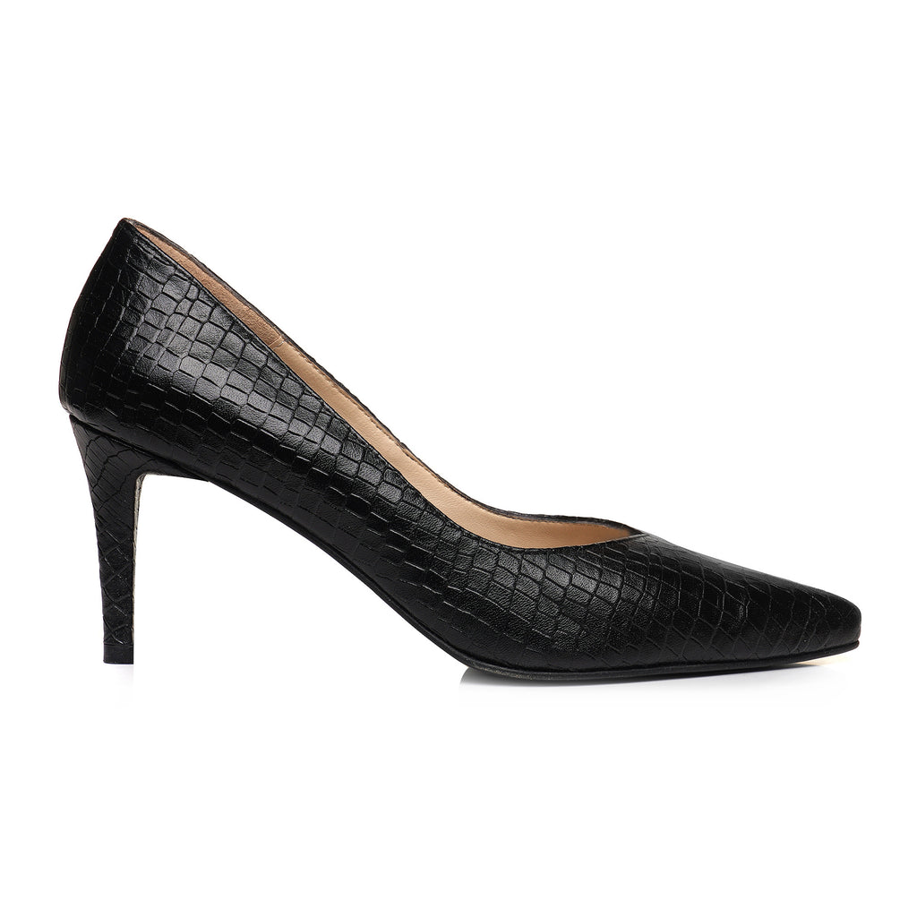 Pantofi Stiletto Piele Imprimeu Sarpe Negru E8 - orice culoare