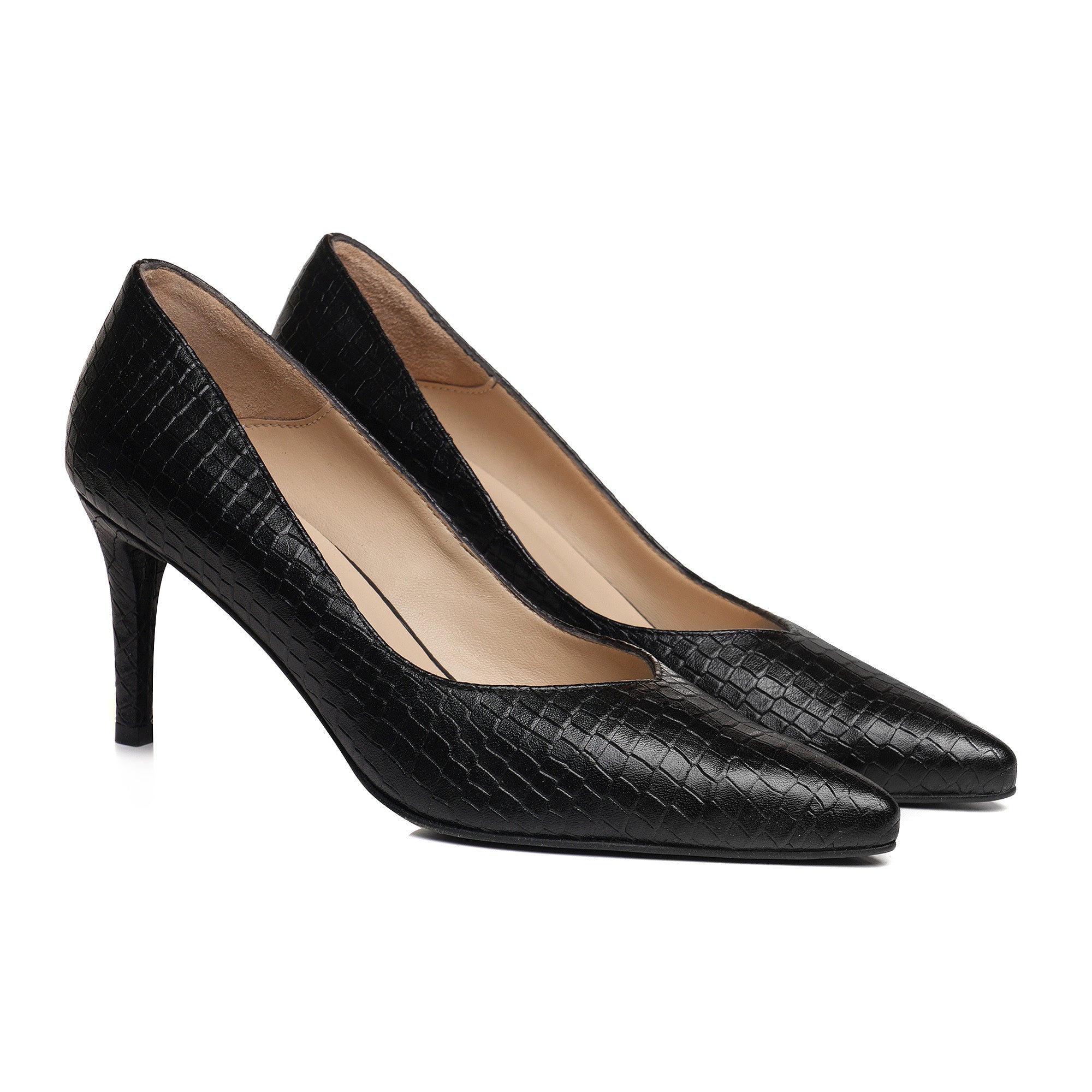 Pantofi Stiletto Piele Imprimeu Sarpe Negru E8 - orice culoare