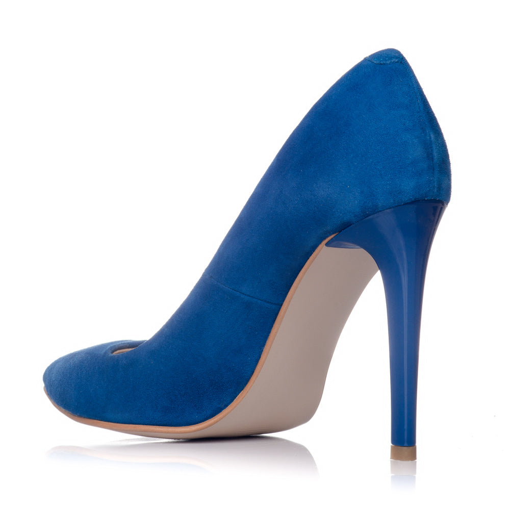 Pantofi Stiletto Piele Intoarsa Albastru C1  - orice culoare