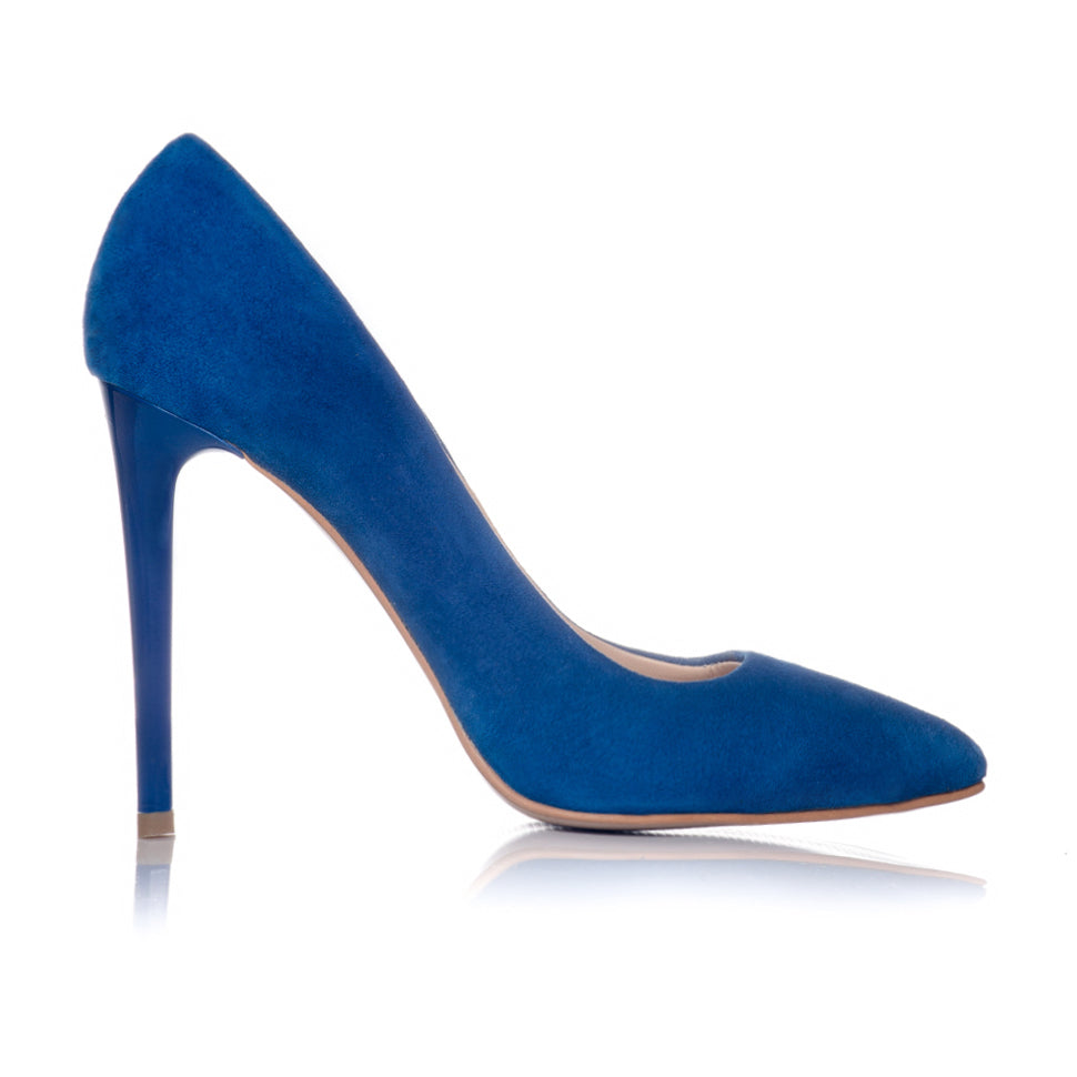 Pantofi Stiletto Piele Intoarsa Albastru C1  - orice culoare