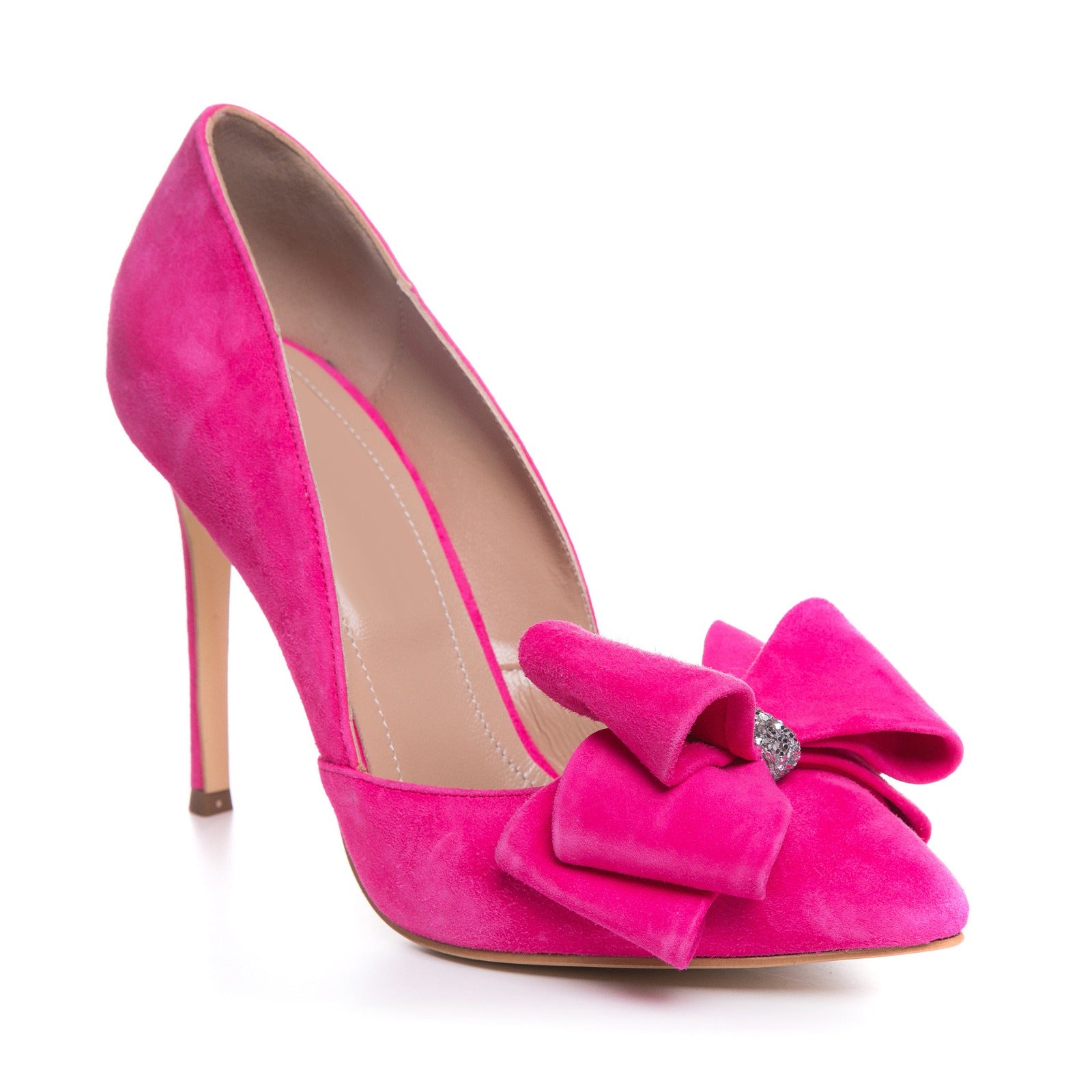 Pantofi Stiletto Piele Intoarsa Fucsia Belini L 44 - orice culoare