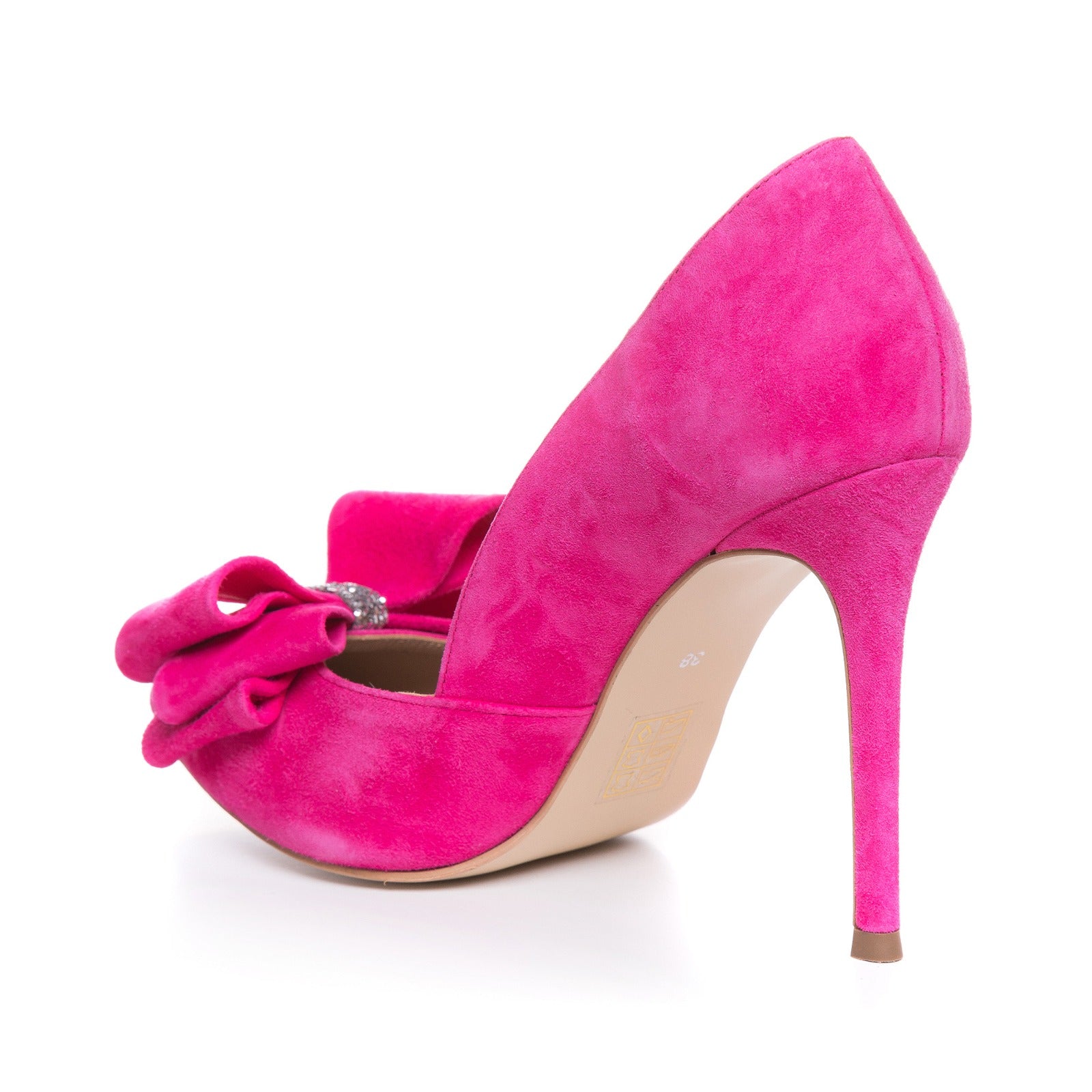 Pantofi Stiletto Piele Intoarsa Fucsia Belini L 44 - orice culoare