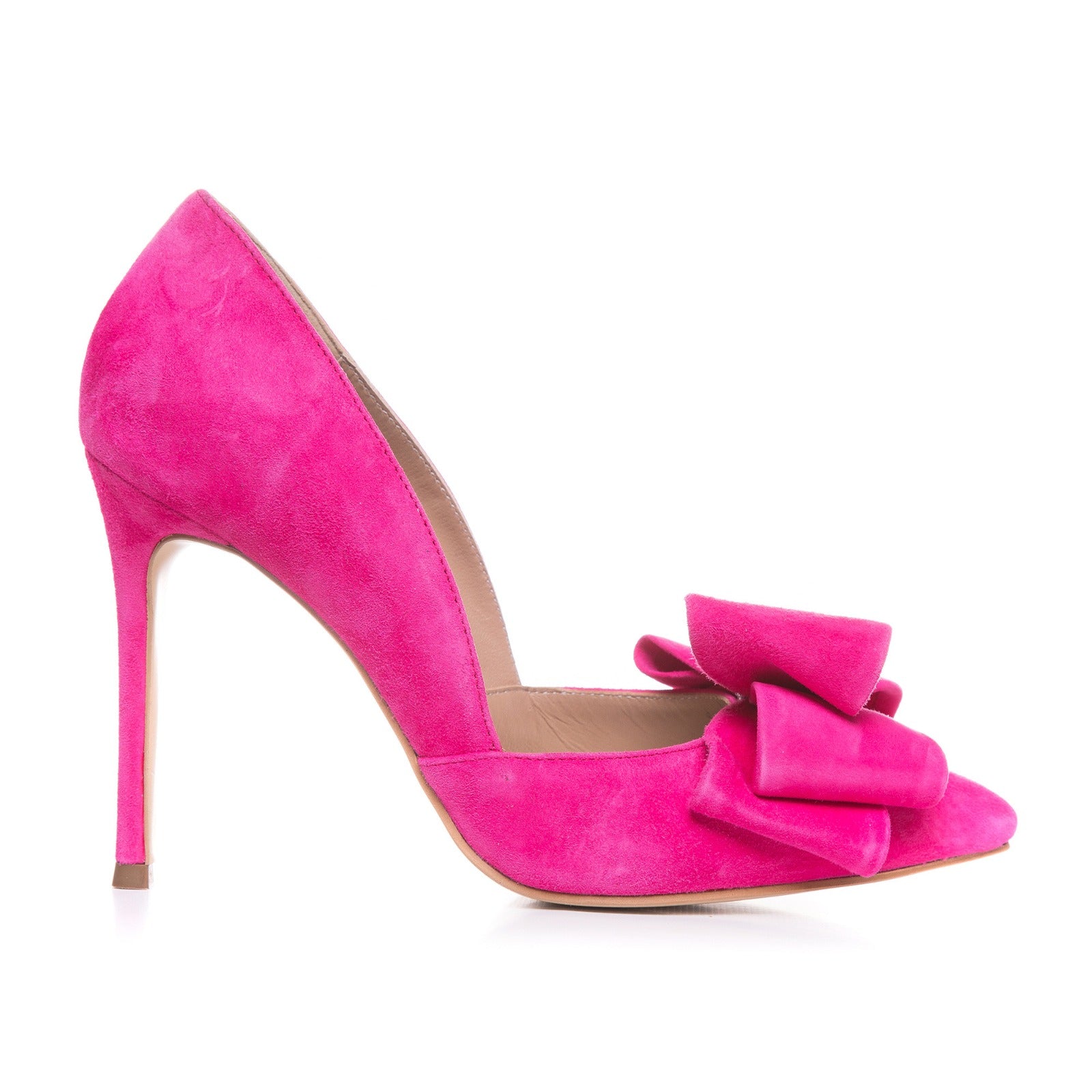 Pantofi Stiletto Piele Intoarsa Fucsia Belini L 44 - orice culoare