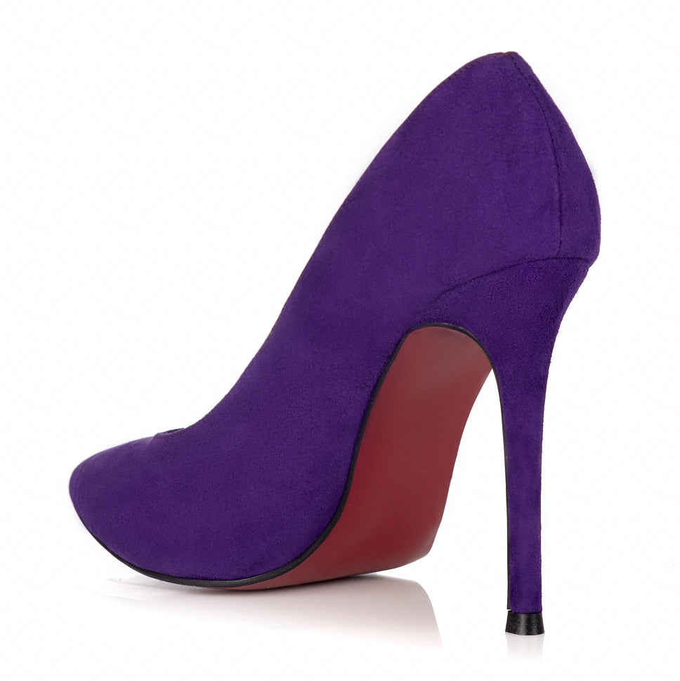 Pantofi Stileto Piele Intoarsa Mov L18 - orice culoare