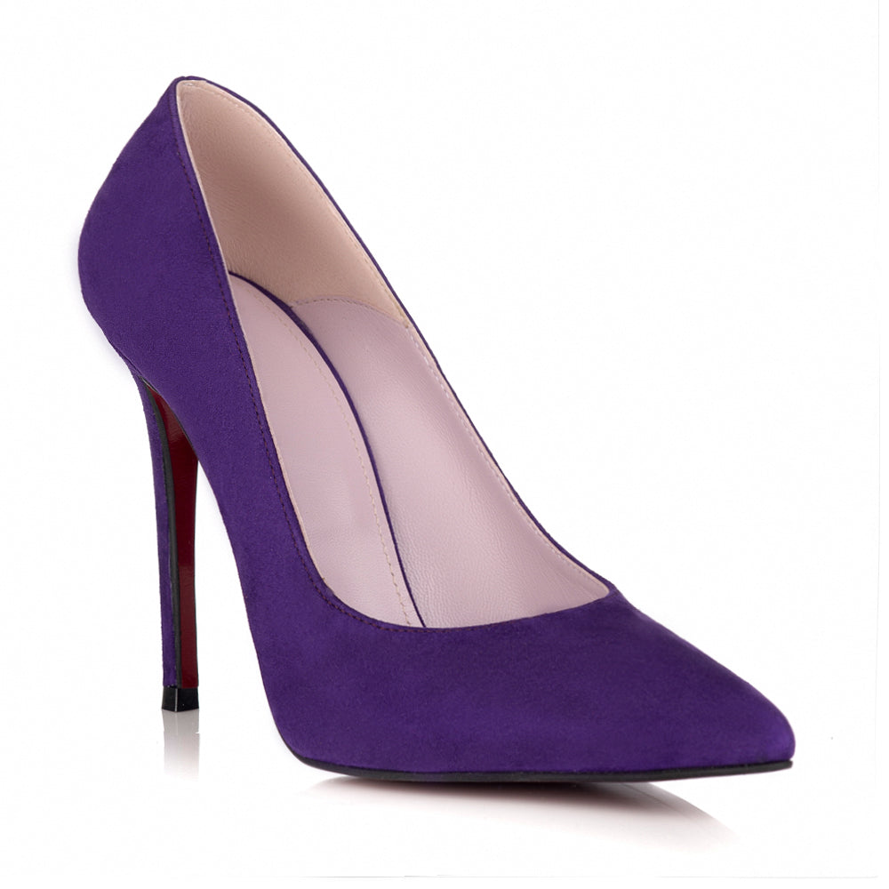 Pantofi Stileto Piele Intoarsa Mov L18 - orice culoare