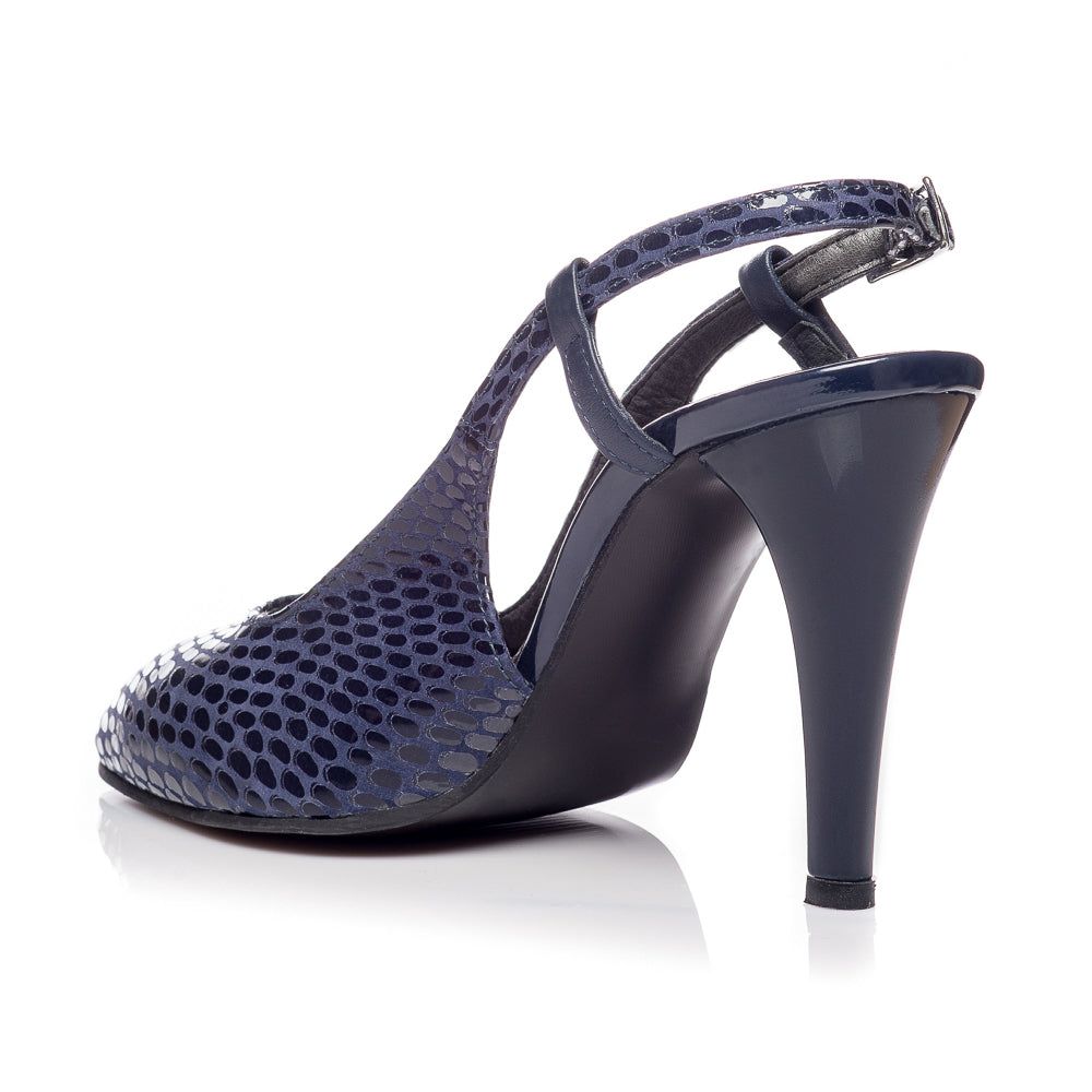 Pantofi Stiletto decupat piele Bleumarin V5  - orice culoare