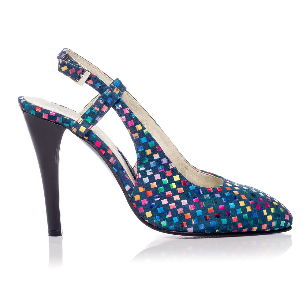 Pantofi Stiletto decupat piele Mozaic V5  - orice culoare