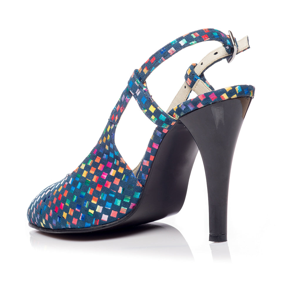 Pantofi Stiletto decupat piele Mozaic V5  - orice culoare
