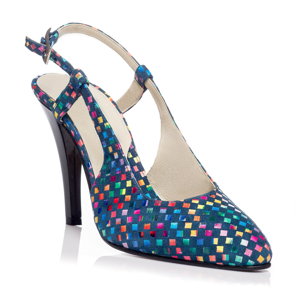 Pantofi Stiletto decupat piele Mozaic V5  - orice culoare