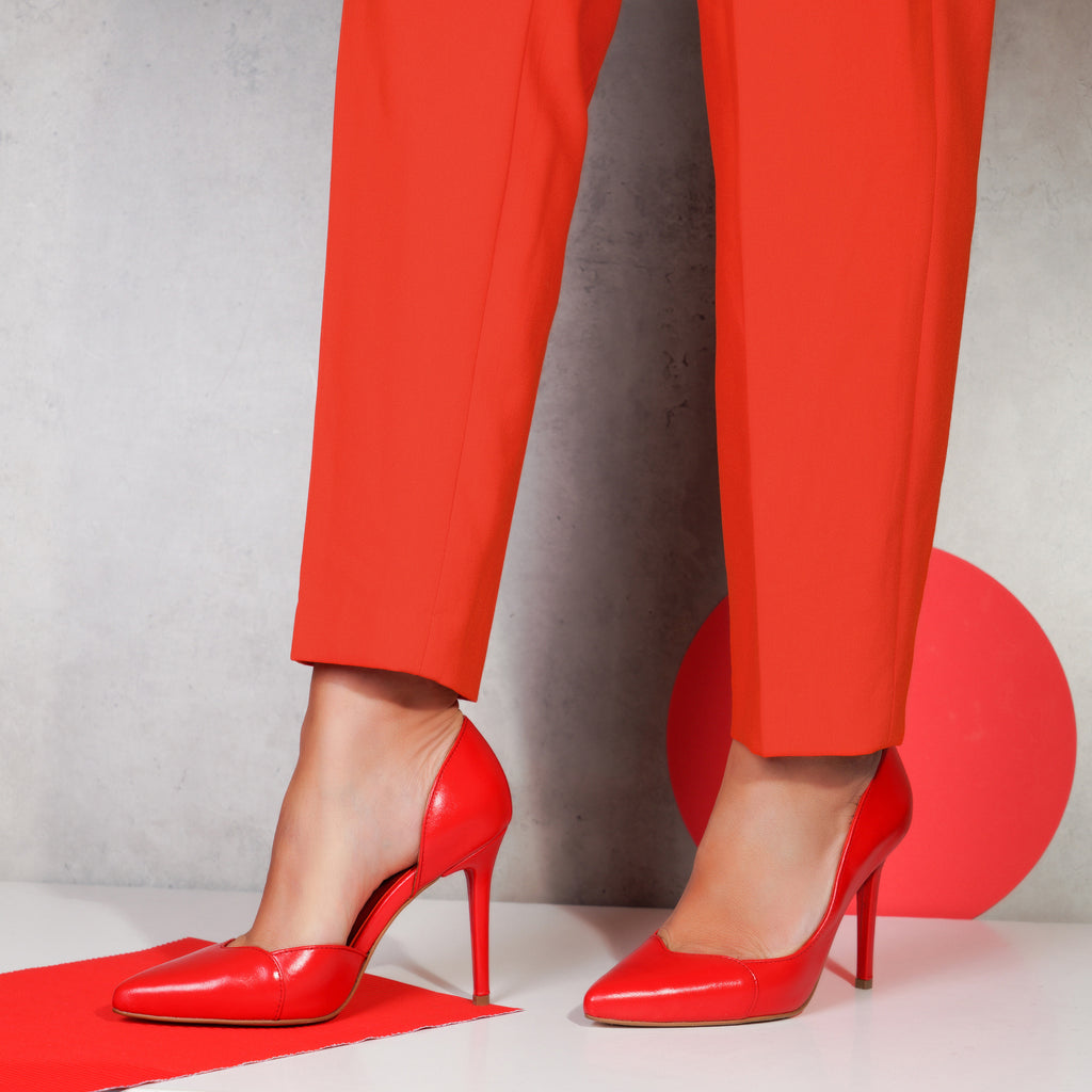 Pantofi Stiletto Piele Naturala Rosu Karina E4 - orice culoare