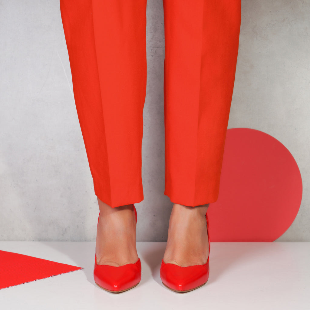 Pantofi Stiletto Piele Naturala Rosu Karina E4 - orice culoare