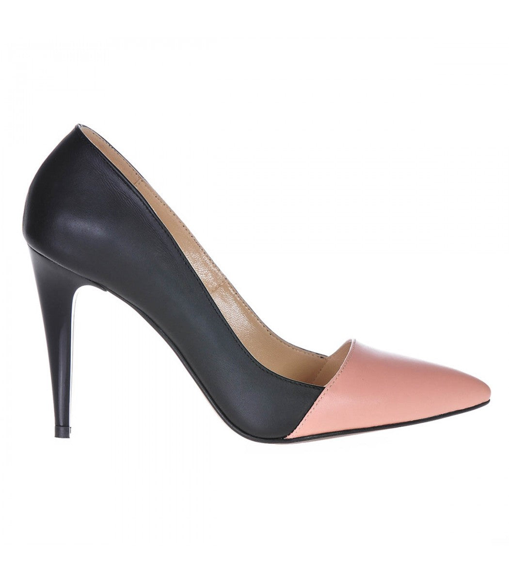 Pantofi Stiletto Piele Bordo Varf Argintiu S12- orice culoare