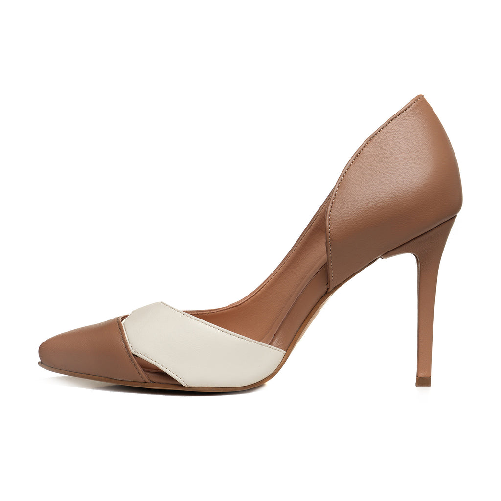 Pantofi Stiletto Piele Bej-Crem E6 - orice culoare