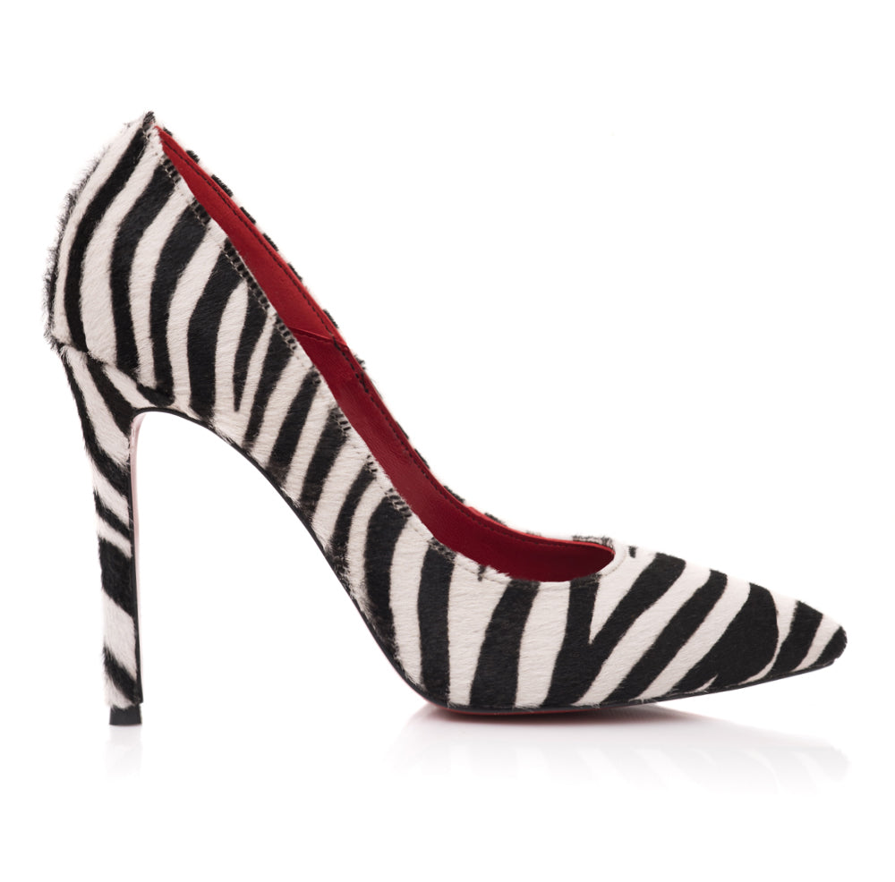 Pantofi Stiletto Piele Ponei Imprimeu Zebra  L44 - disponibili pe orice culoare