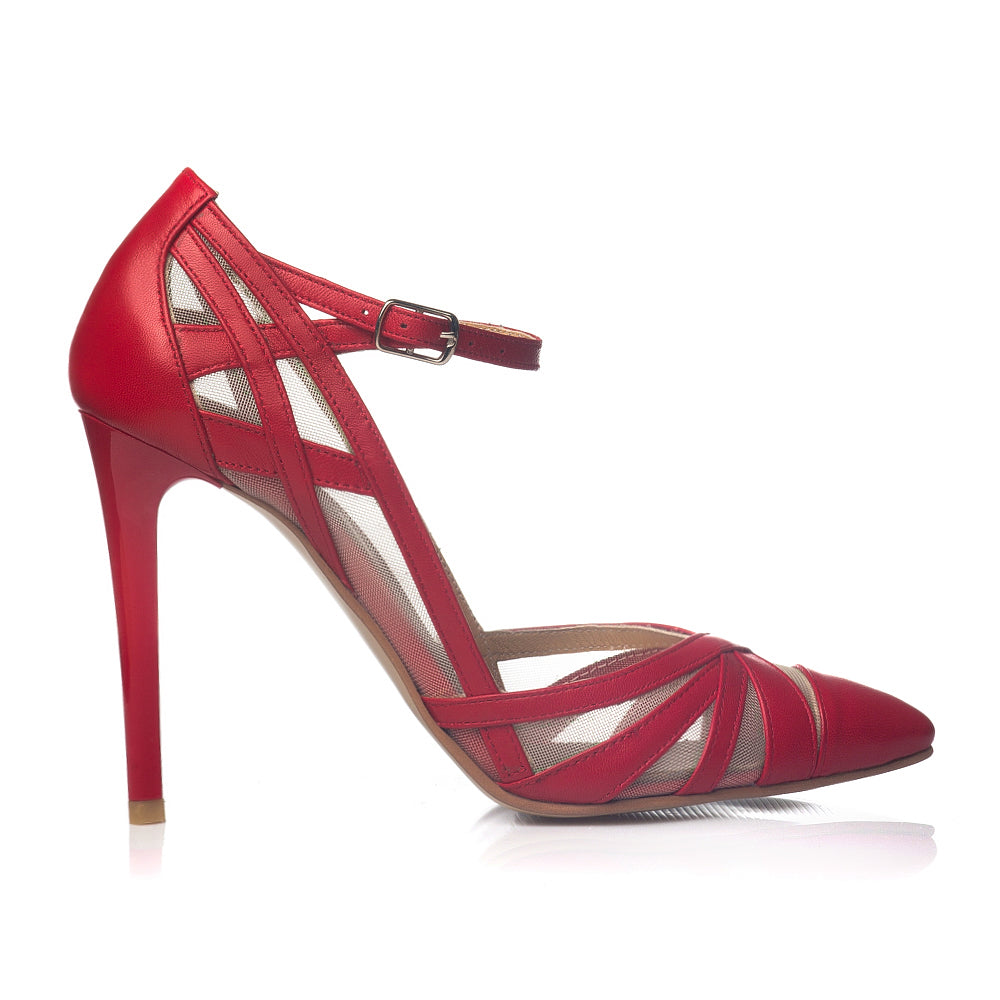 Pantofi Dama Piele Stiletto  Rosu Cathy - orice culoare