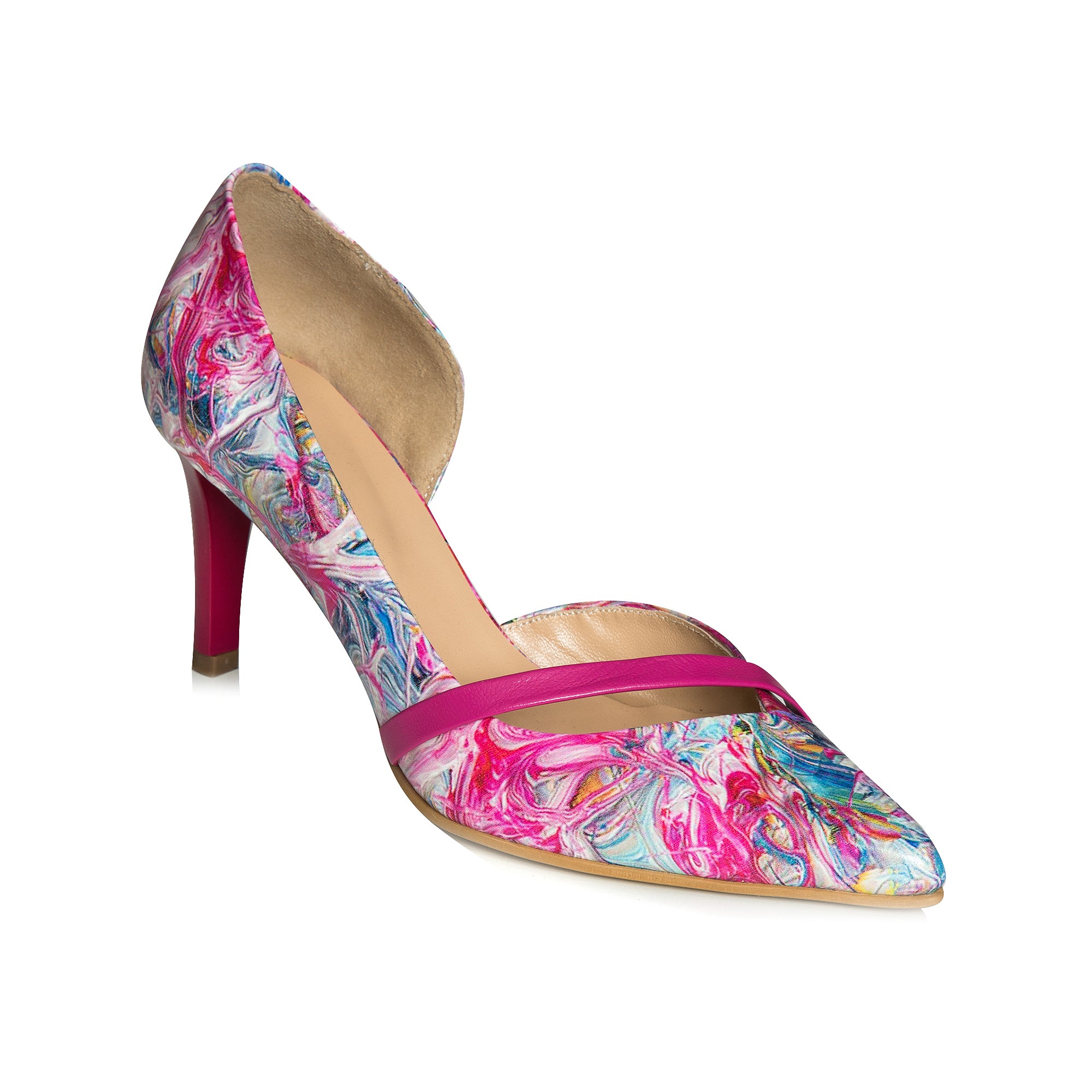 Pantofi Stiletto Piele Floral Alda C52 - orice culoare